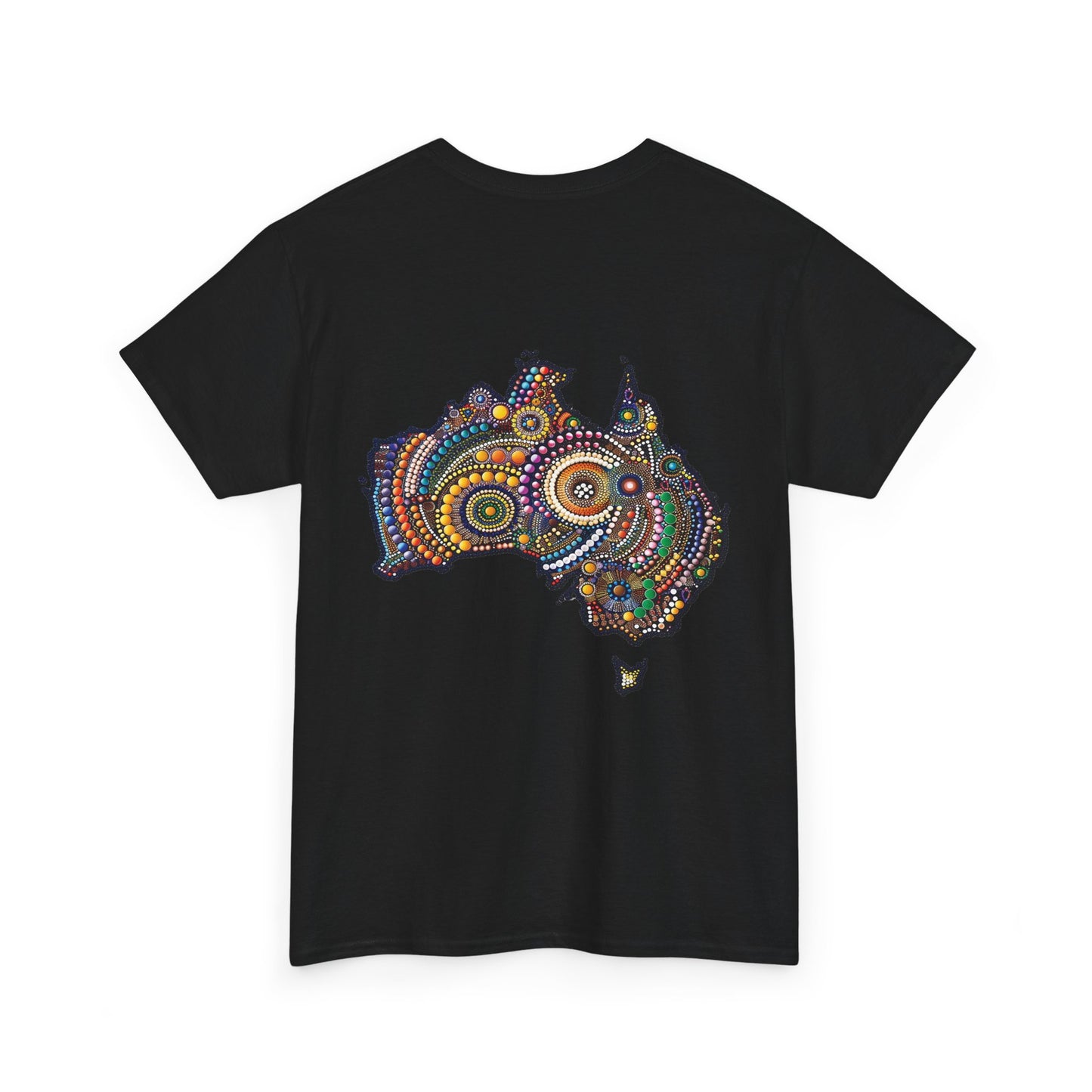 Sport-Inspired Unisex Heavy Cotton Tee with Lions Rugby Tour 2025 & Indigenous Australian Art (UK Distributor)
