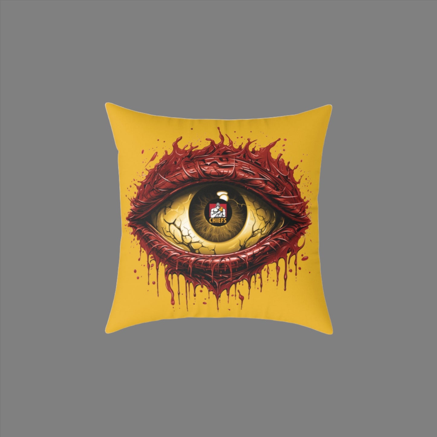Square Poly Canvas Pillow - yellow
