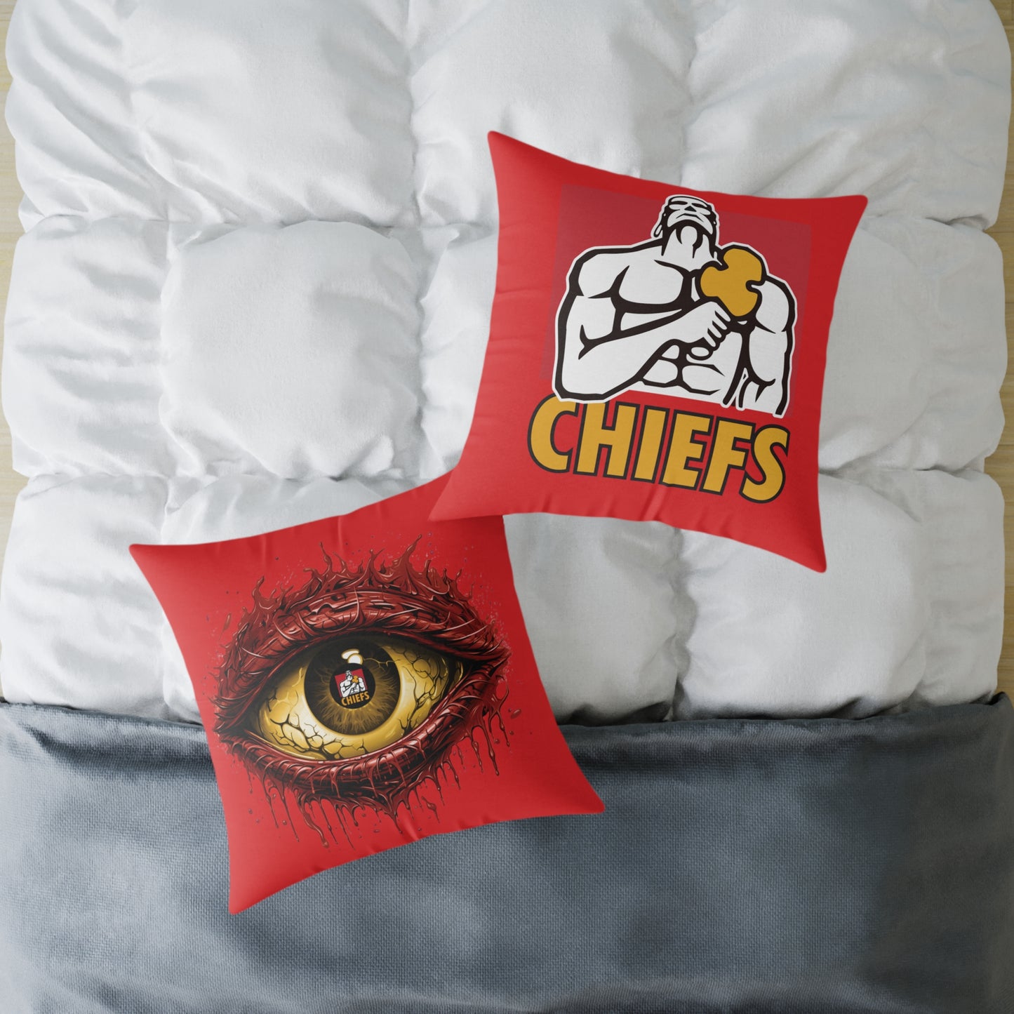 Square Poly Canvas Pillow - red