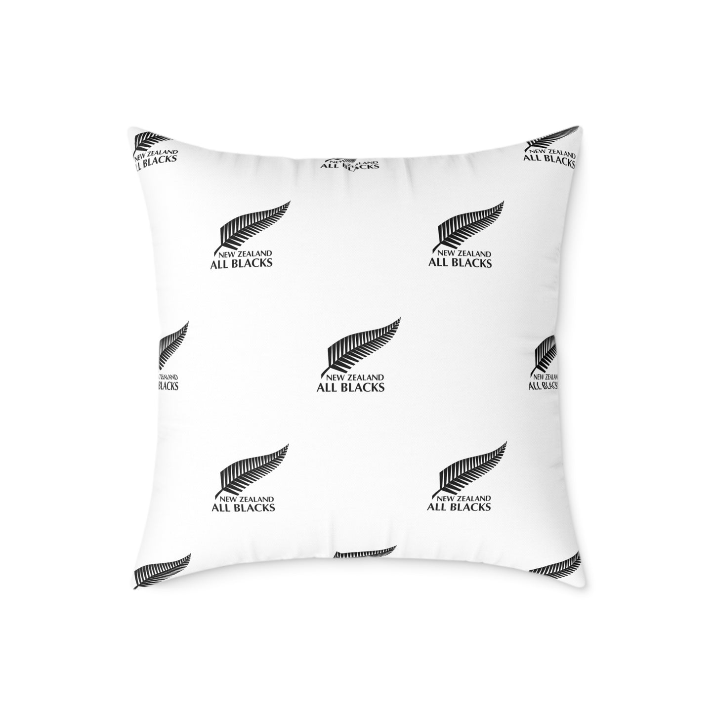 All Blacks White Square Poly Canvas Pillow