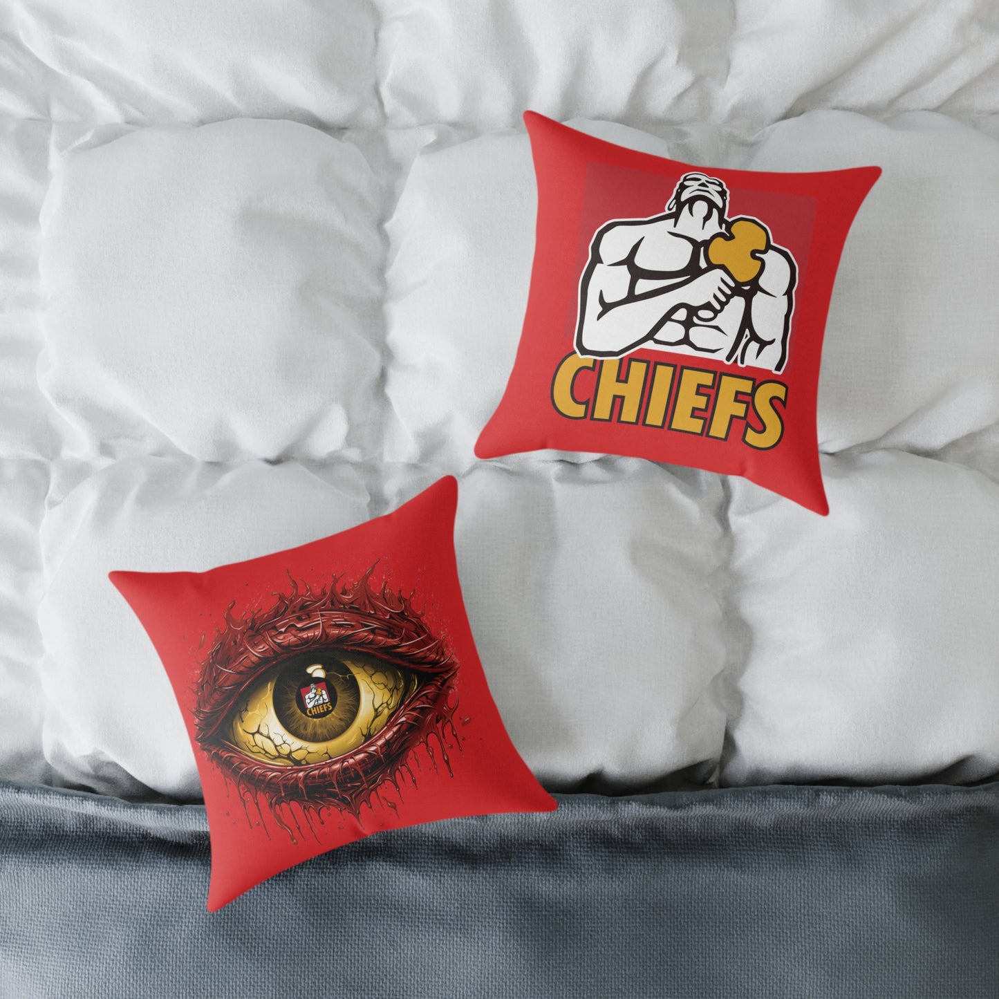 Square Poly Canvas Pillow - red