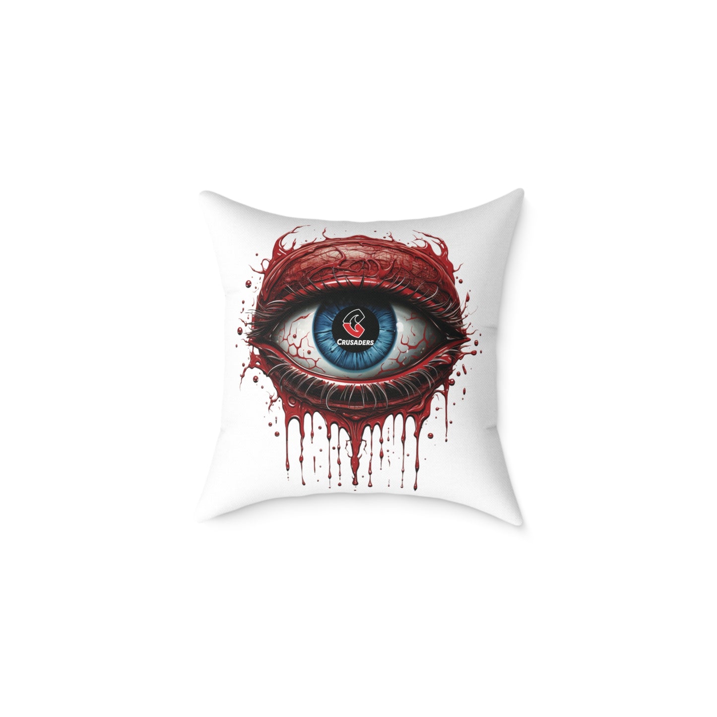 Square Poly Canvas Pillow - white