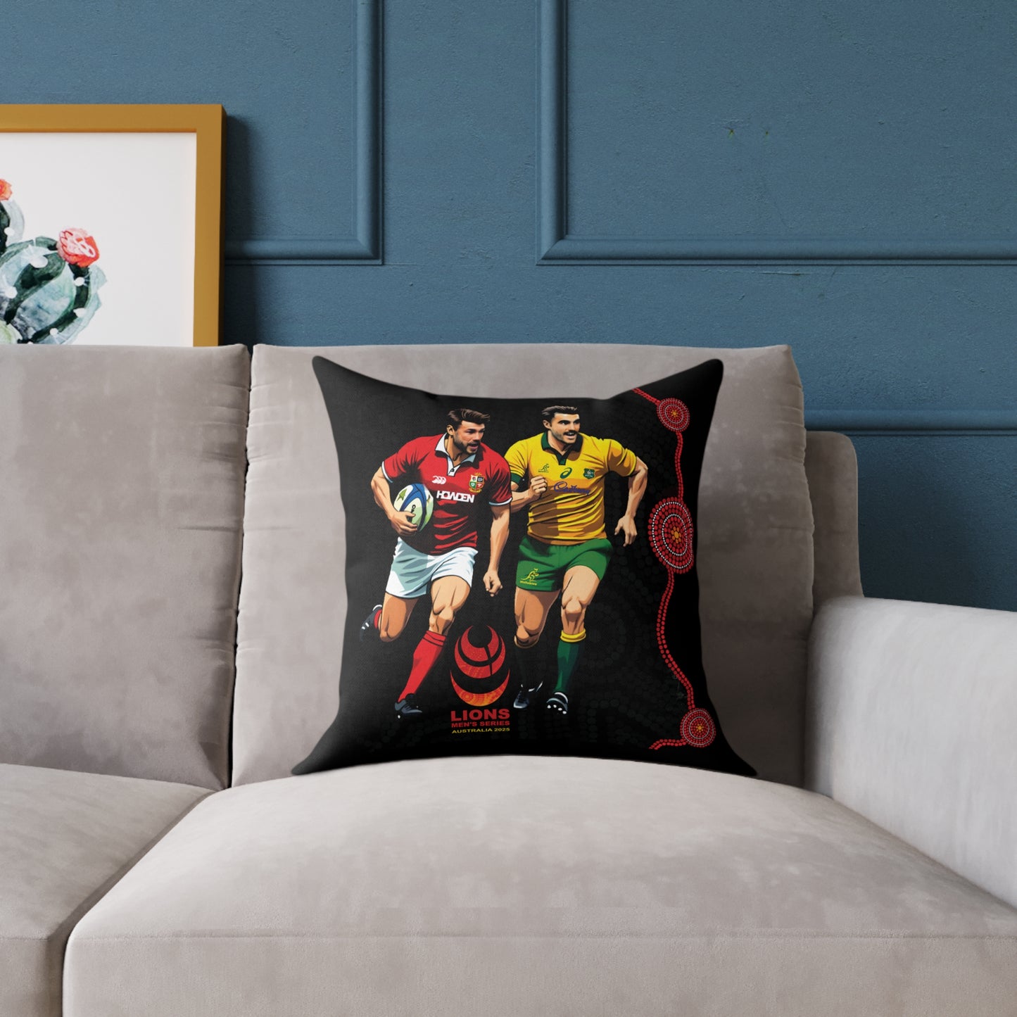 Lions Rugby Tour 2025 Collection - Square Poly Canvas Pillow