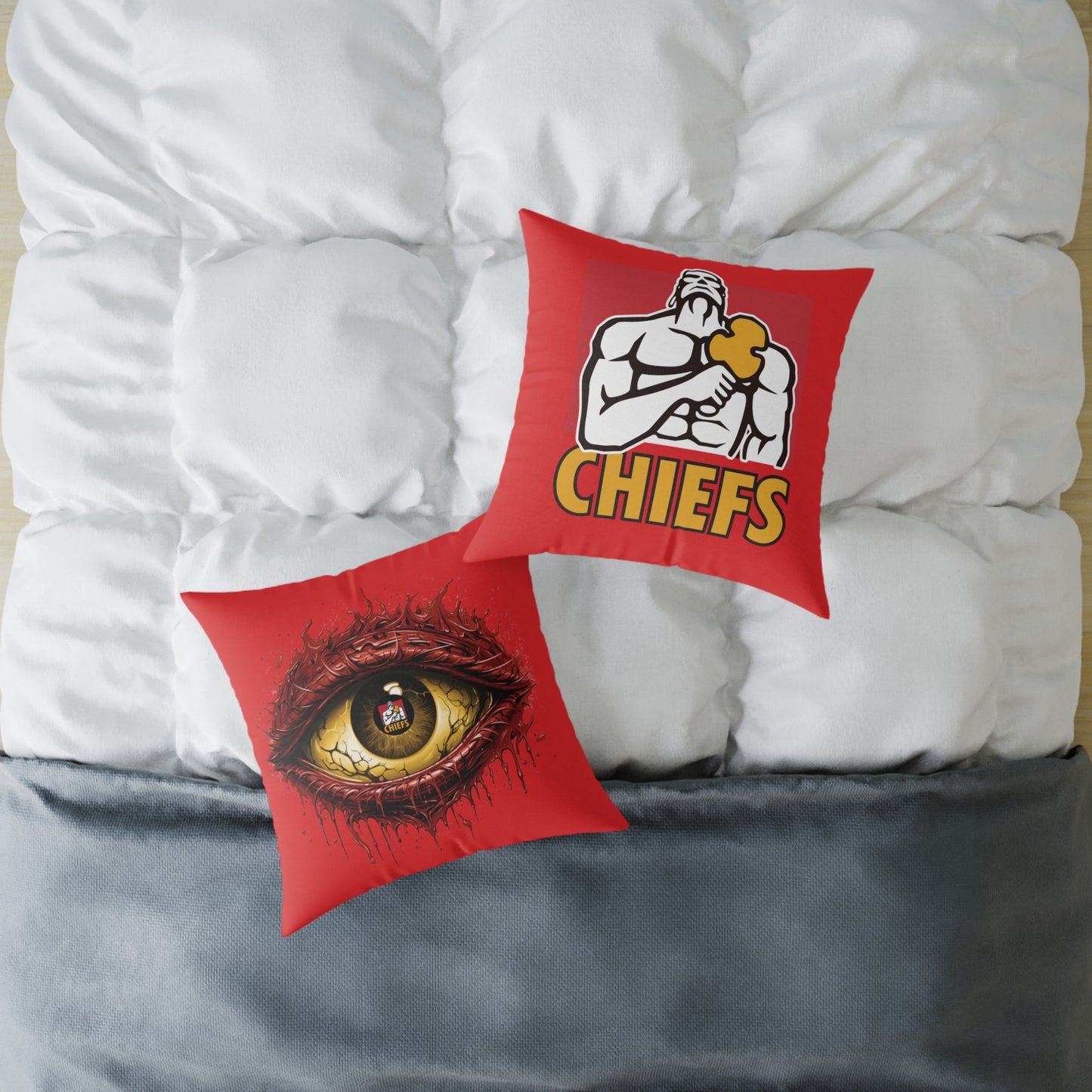 Square Poly Canvas Pillow - red