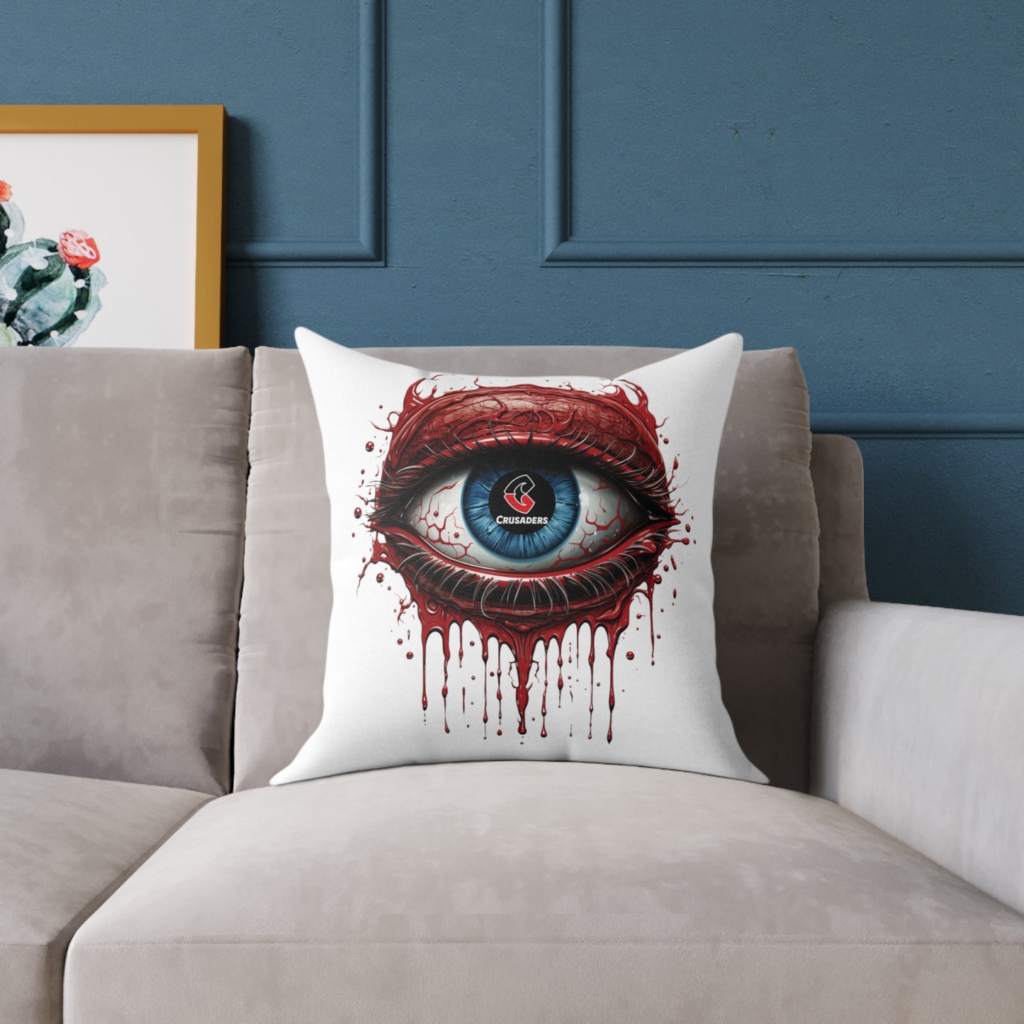 Square Poly Canvas Pillow - white