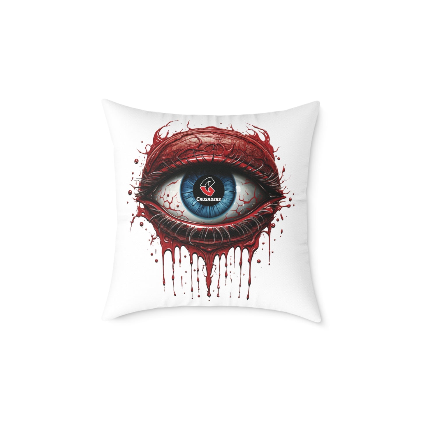 Square Poly Canvas Pillow - white