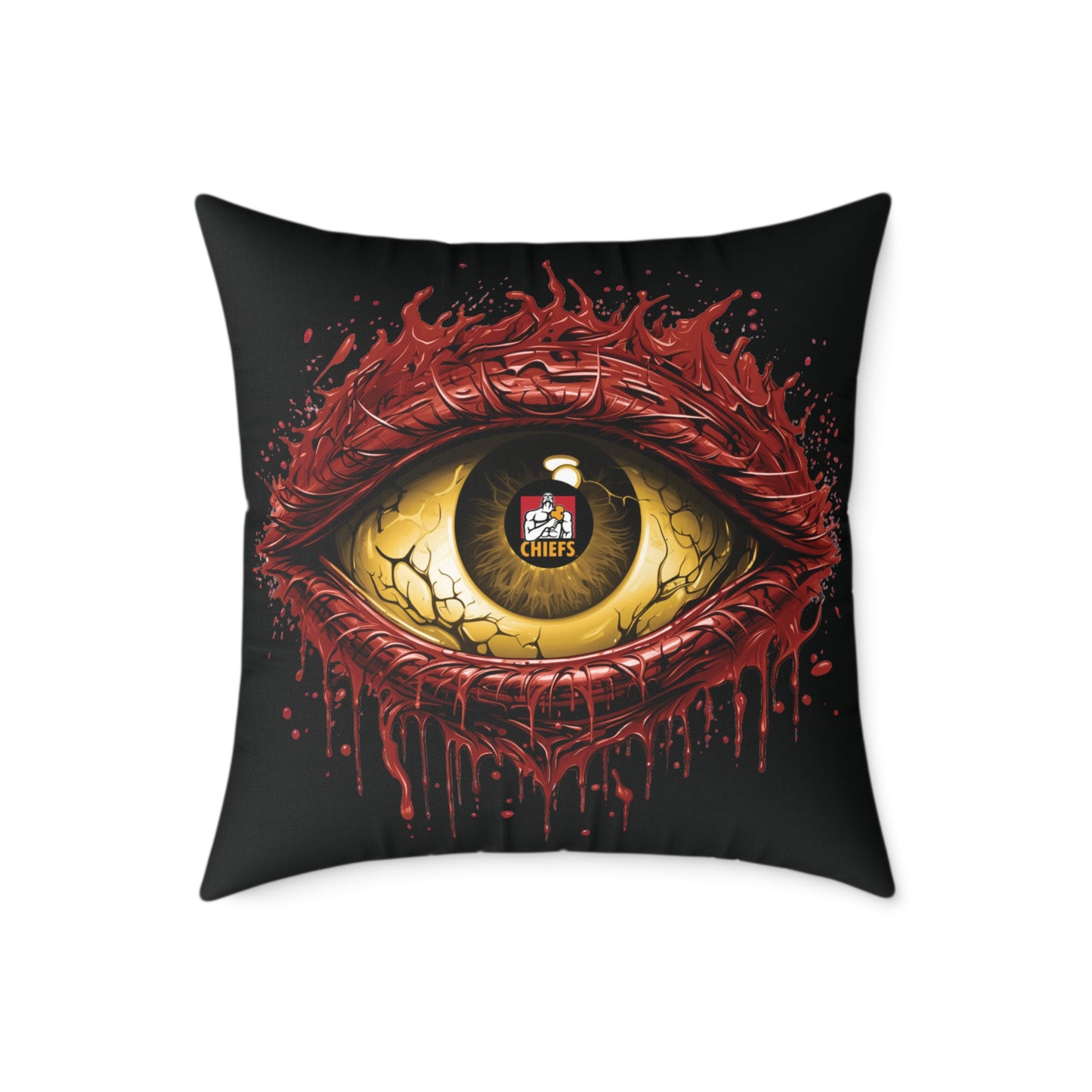 Square Poly Canvas Pillow - black