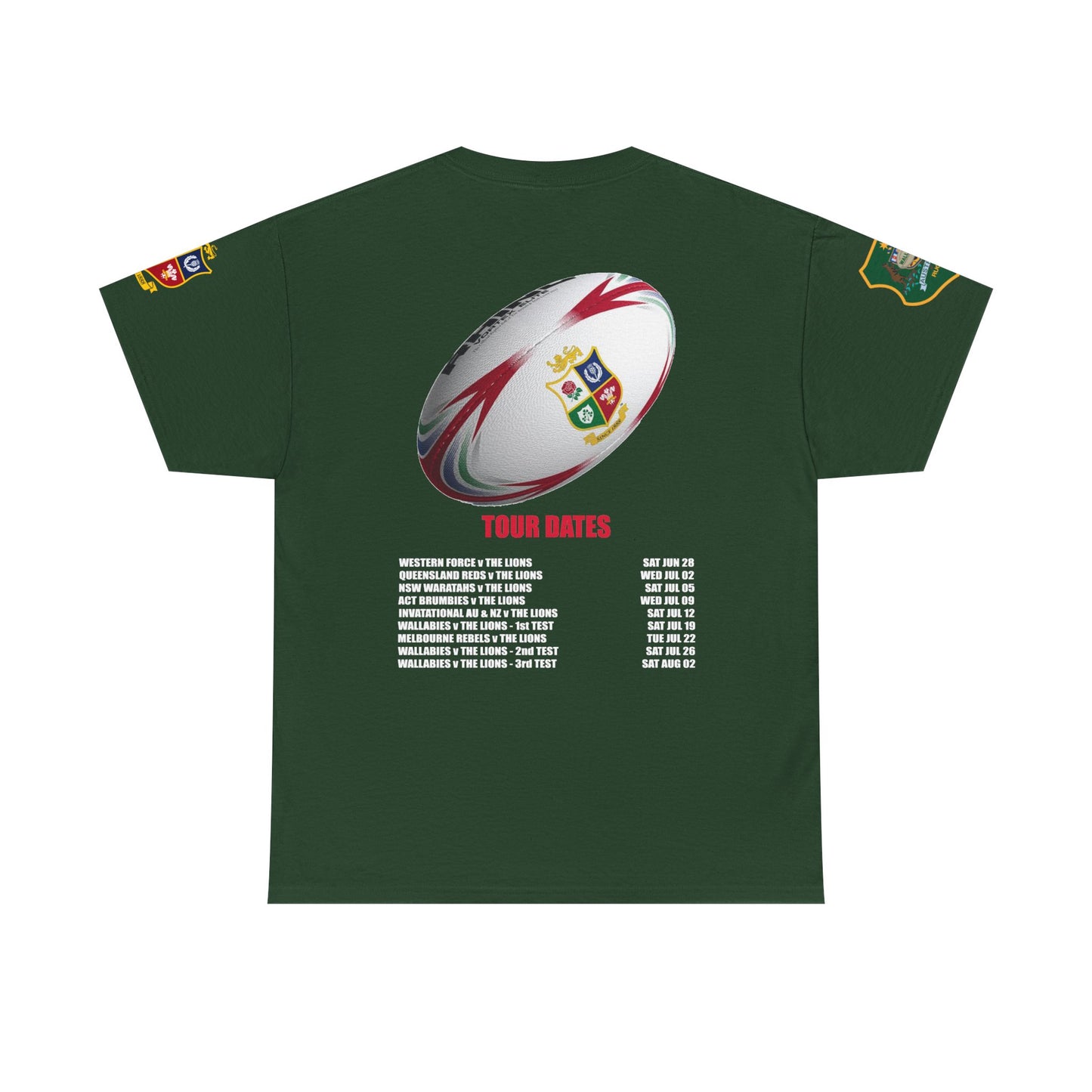 Lions Rugby Tour inspired Tee - Unisex Heavy Cotton T-Shirt - Design 2 (UK Distributor)