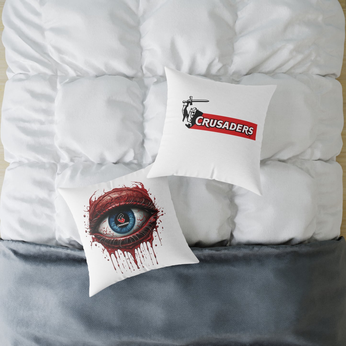 Square Poly Canvas Pillow - white