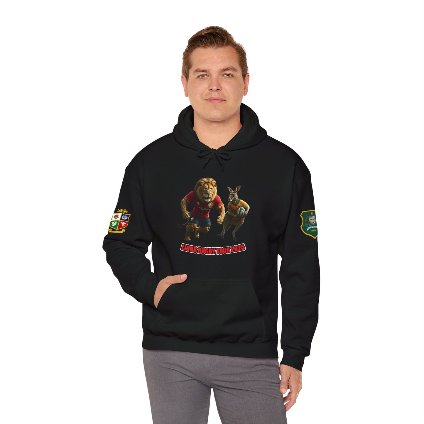 Lions Tour 2025 Rugby Legends Unisex Hooded Sweatshirt - Heavy Blend, Perfect for Sports Fans - Design 3 (UK distributor)