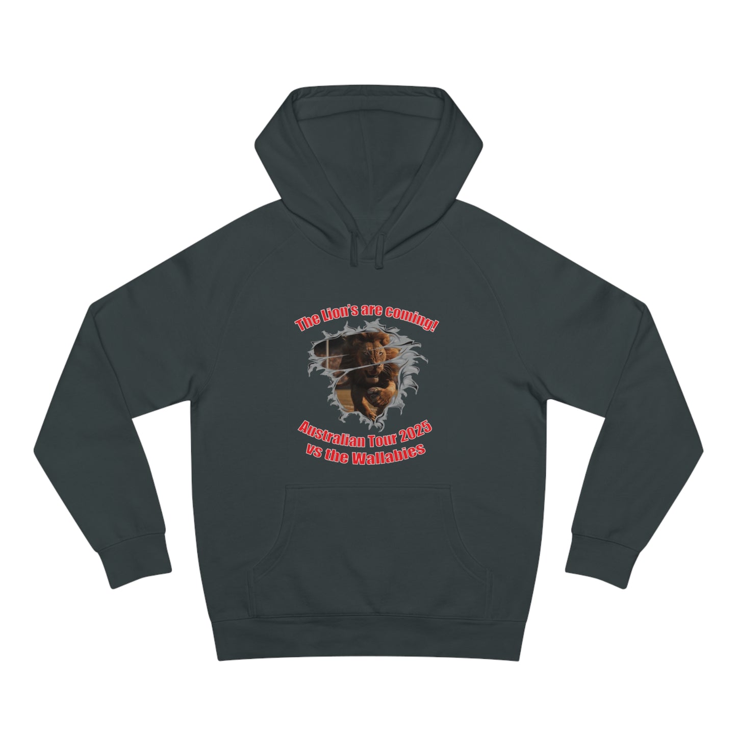 'The Lions are coming' High Quality Unisex Supply Hoodie (available in a range of dark colours)