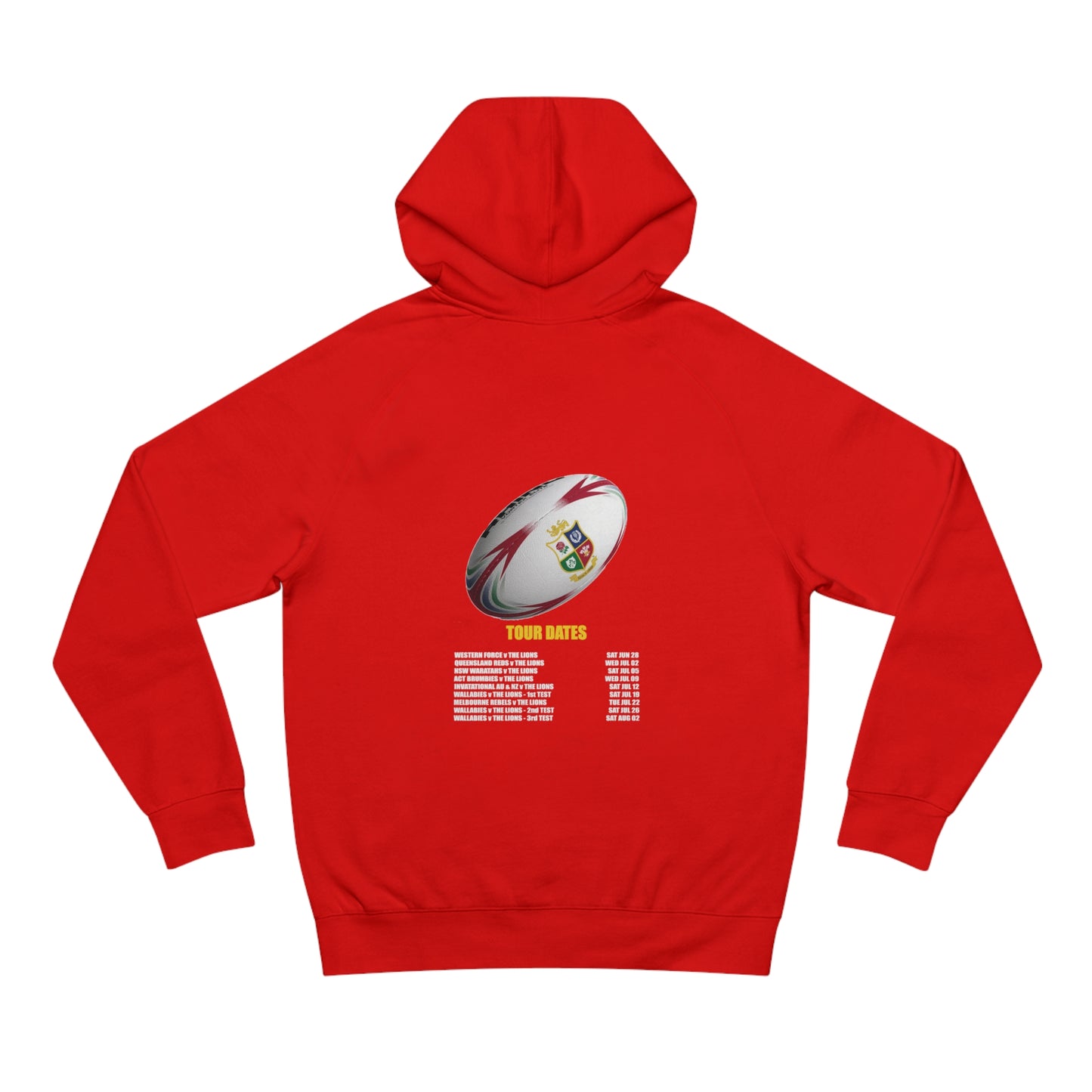 Lions Tour 2025 High Quality Unisex Supply Hoodie (available in Black, Red & White)