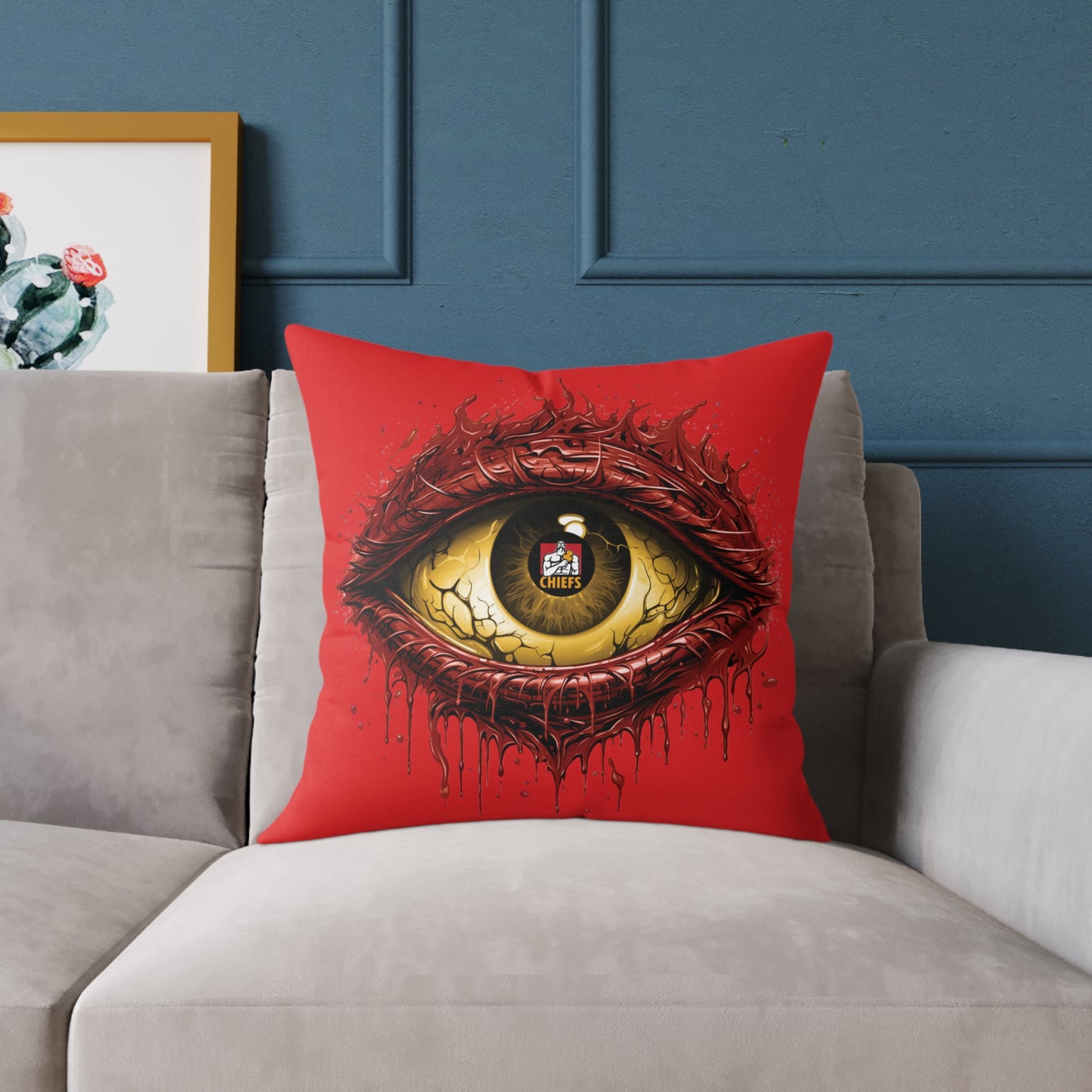 Square Poly Canvas Pillow - red