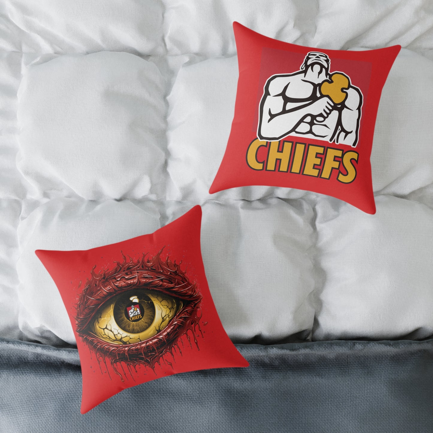 Square Poly Canvas Pillow - red