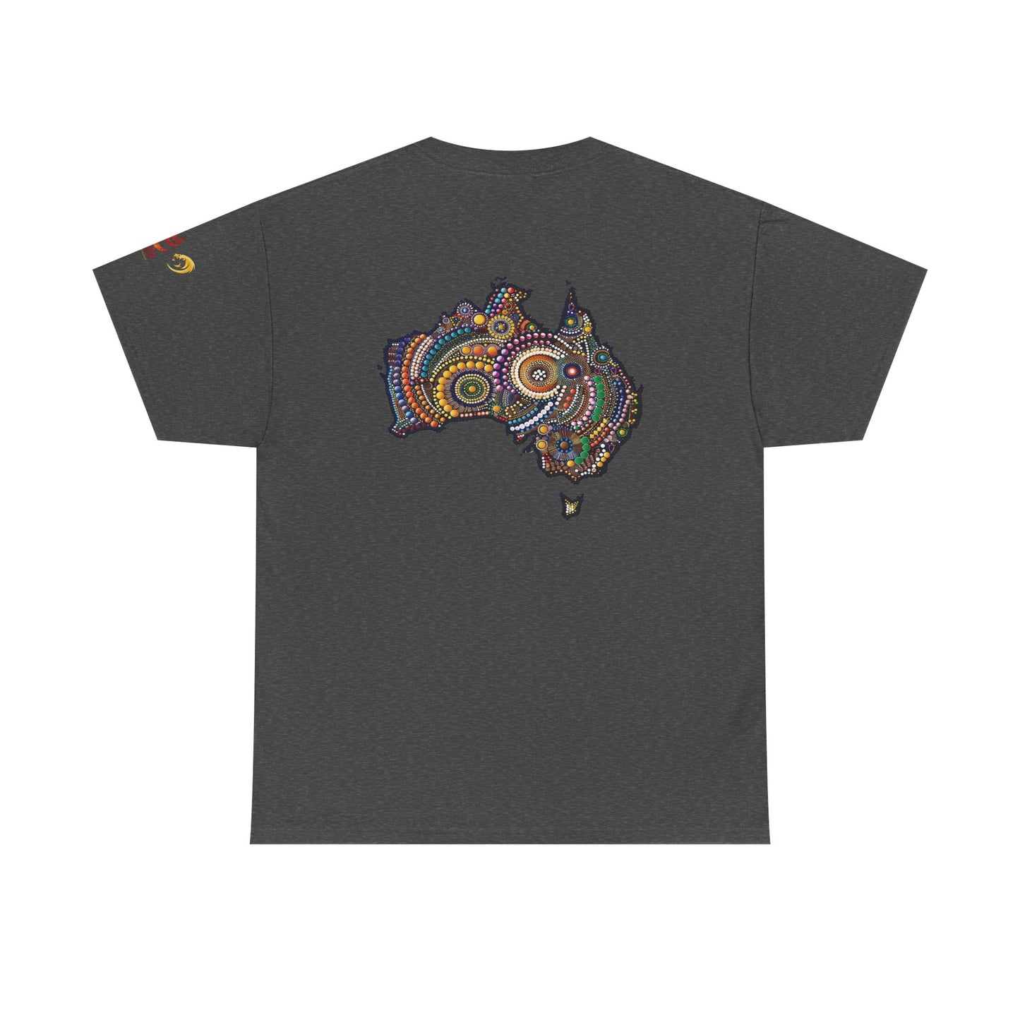 Sport-Inspired Unisex Heavy Cotton Tee with Lions Rugby Tour 2025 & Indigenous Australian Art (Made In-house)