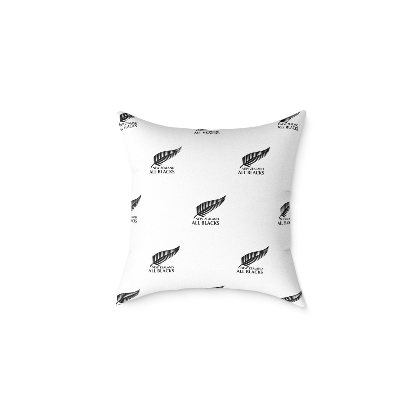 All Blacks White Square Poly Canvas Pillow