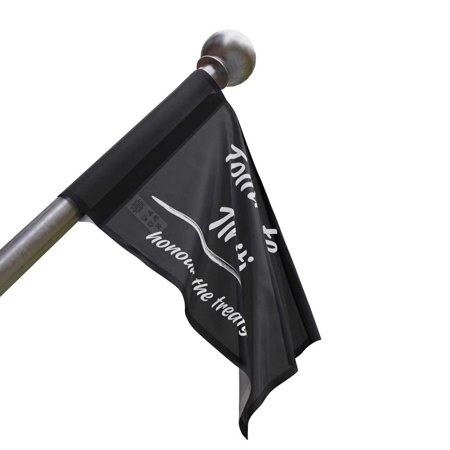 Toitu te Tiriti - Honour the Treaty Flag - White Text on Black Flag