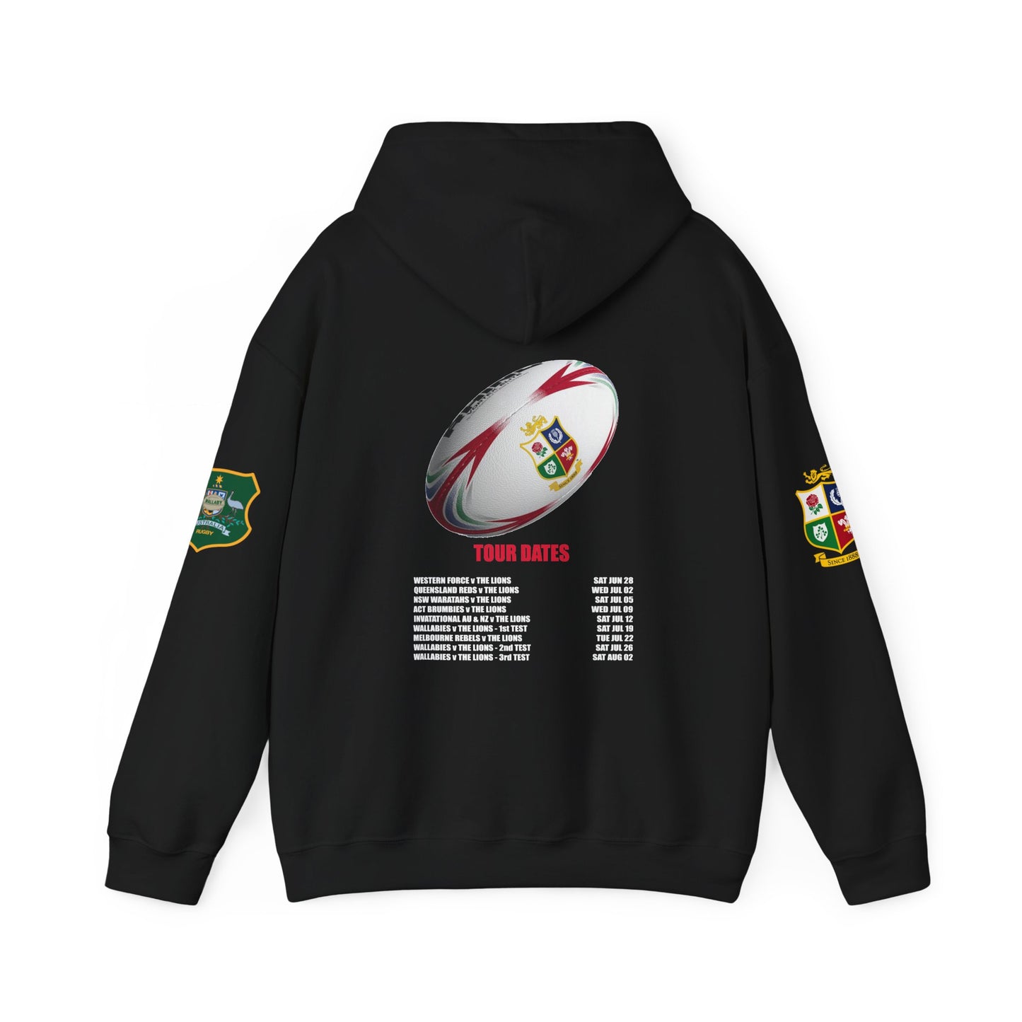 Lions Tour 2025 Rugby Legends Unisex Hooded Sweatshirt - Heavy Blend, Perfect for Sports Fans - Lion & Roo Design 2 (UK distributor)