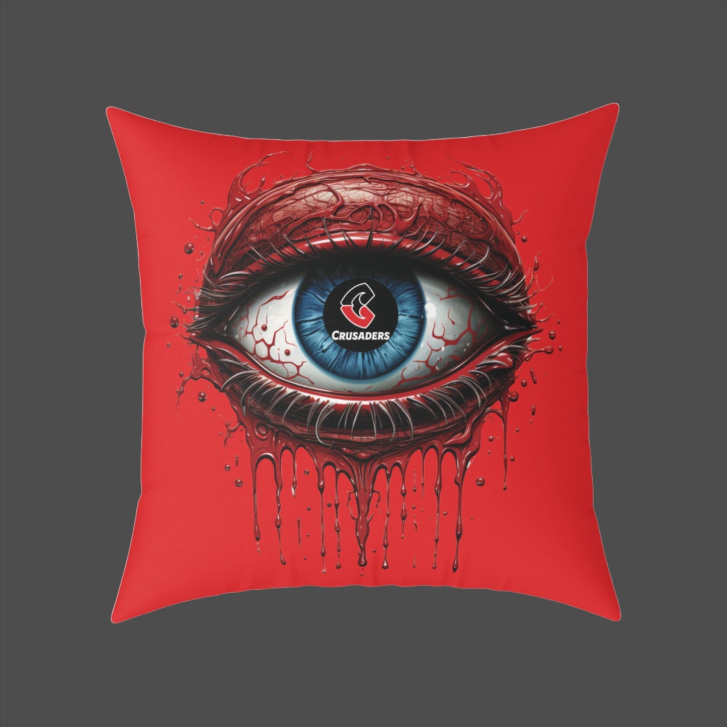 Square Poly Canvas Pillow - red