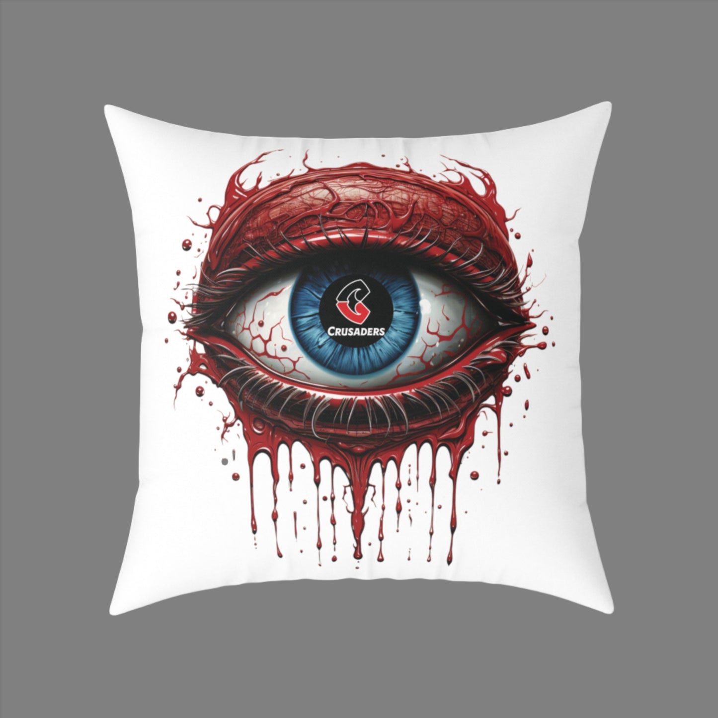 Square Poly Canvas Pillow - white