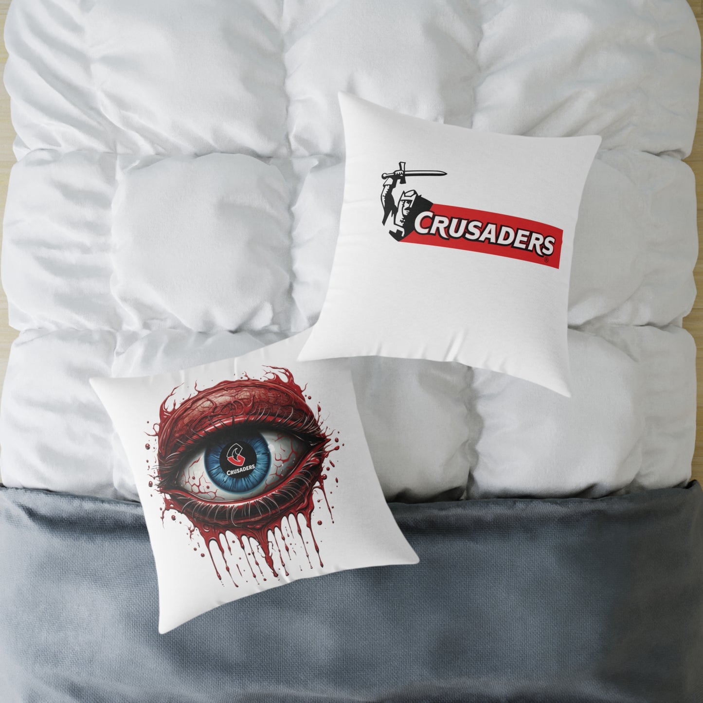 Square Poly Canvas Pillow - white
