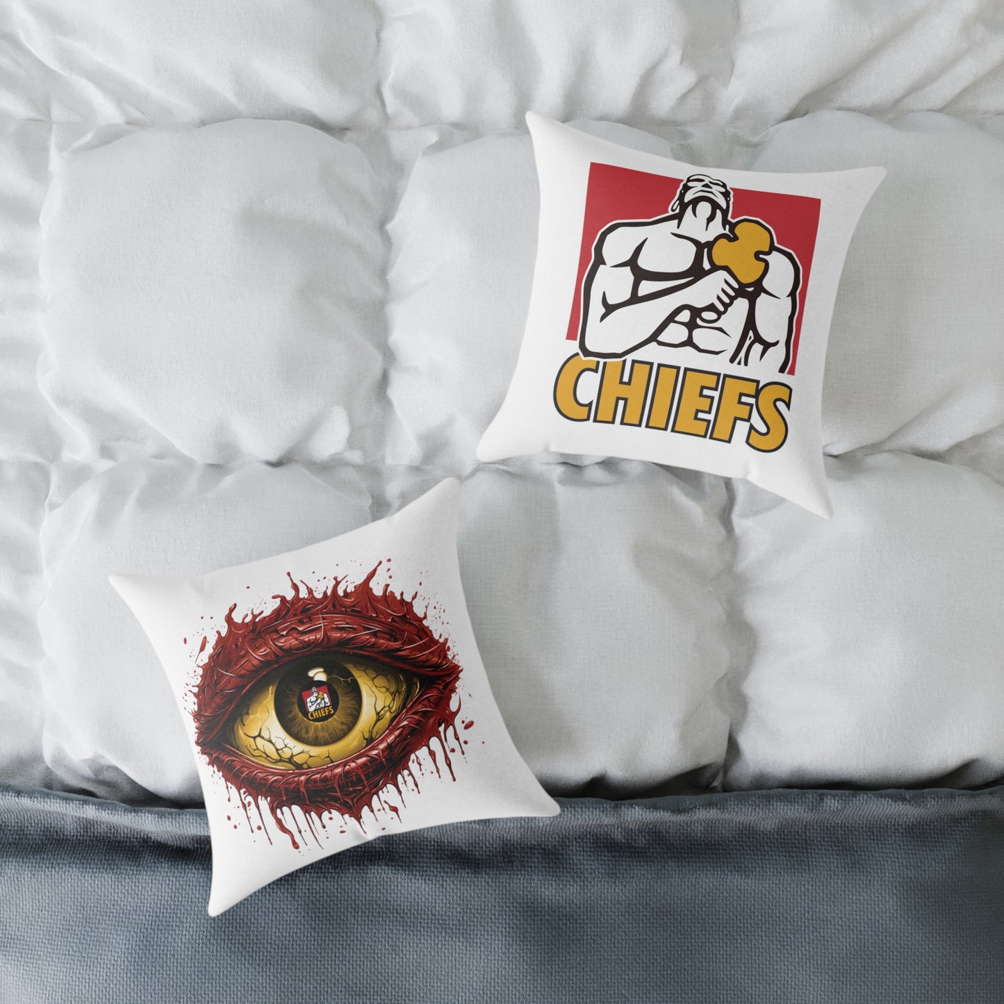 Square Poly Canvas Pillow - white