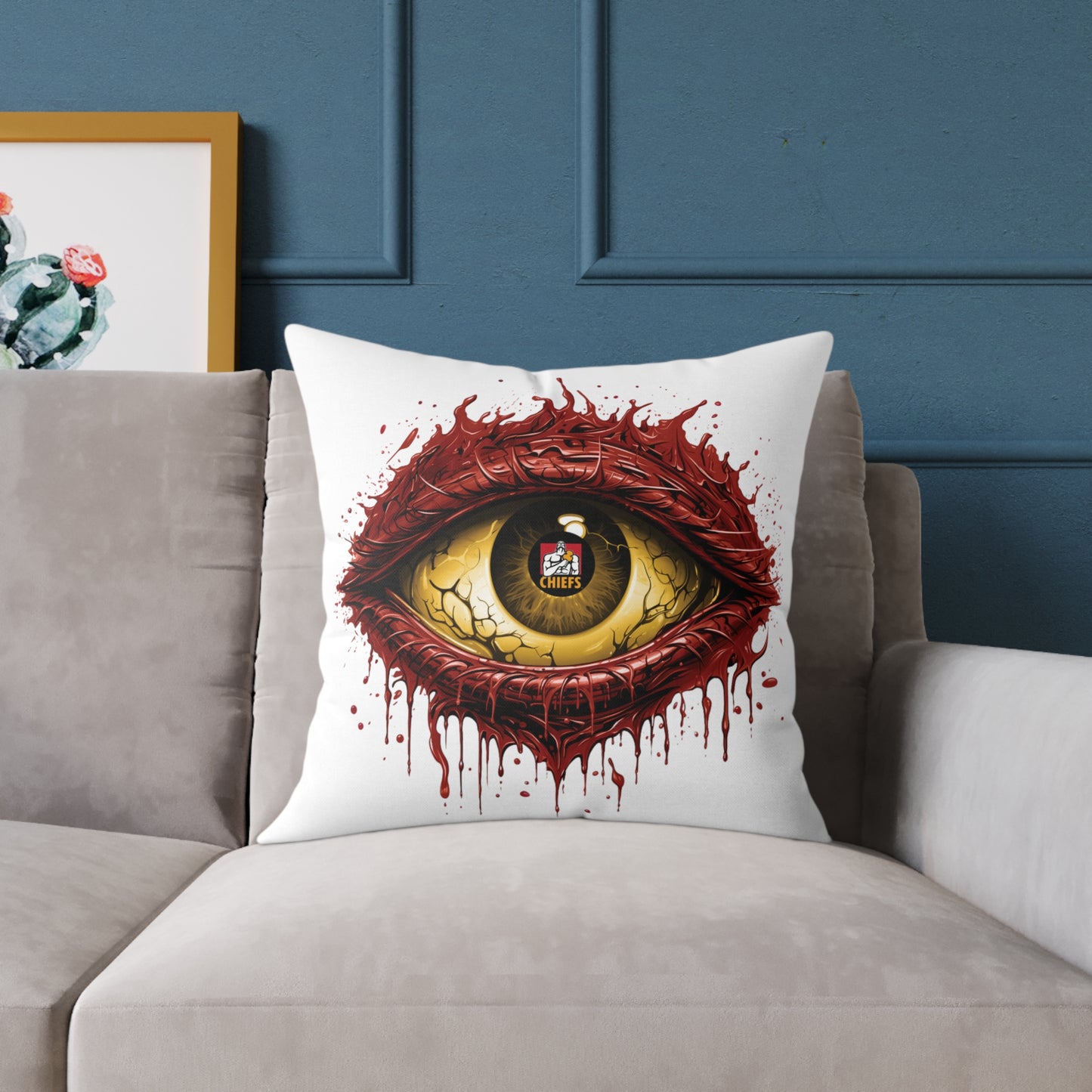 Square Poly Canvas Pillow - white