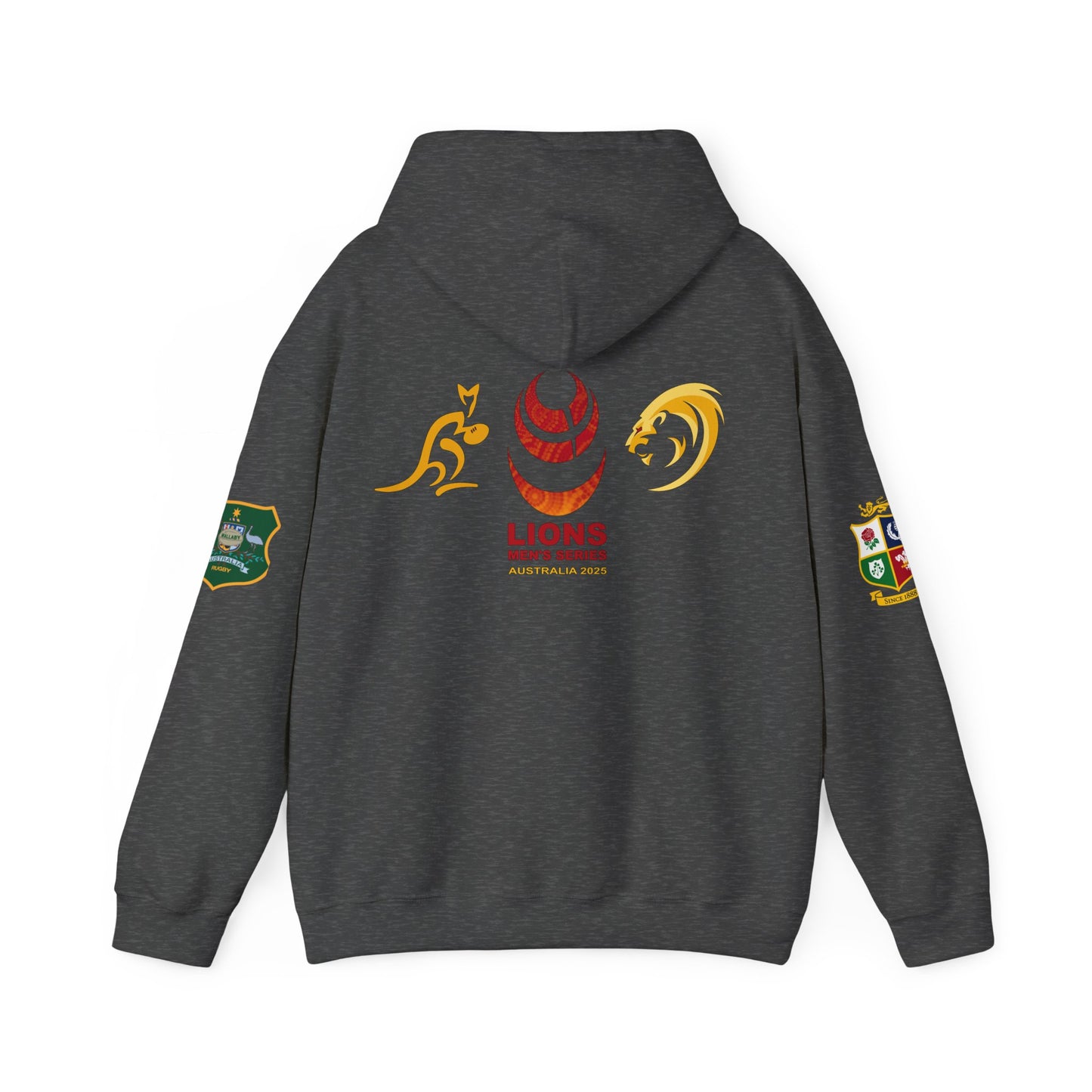 Sports-Inspired Unisex Heavy Blend™ Hooded Sweatshirt - 2025 Lions in Australia Rugby Tour Design