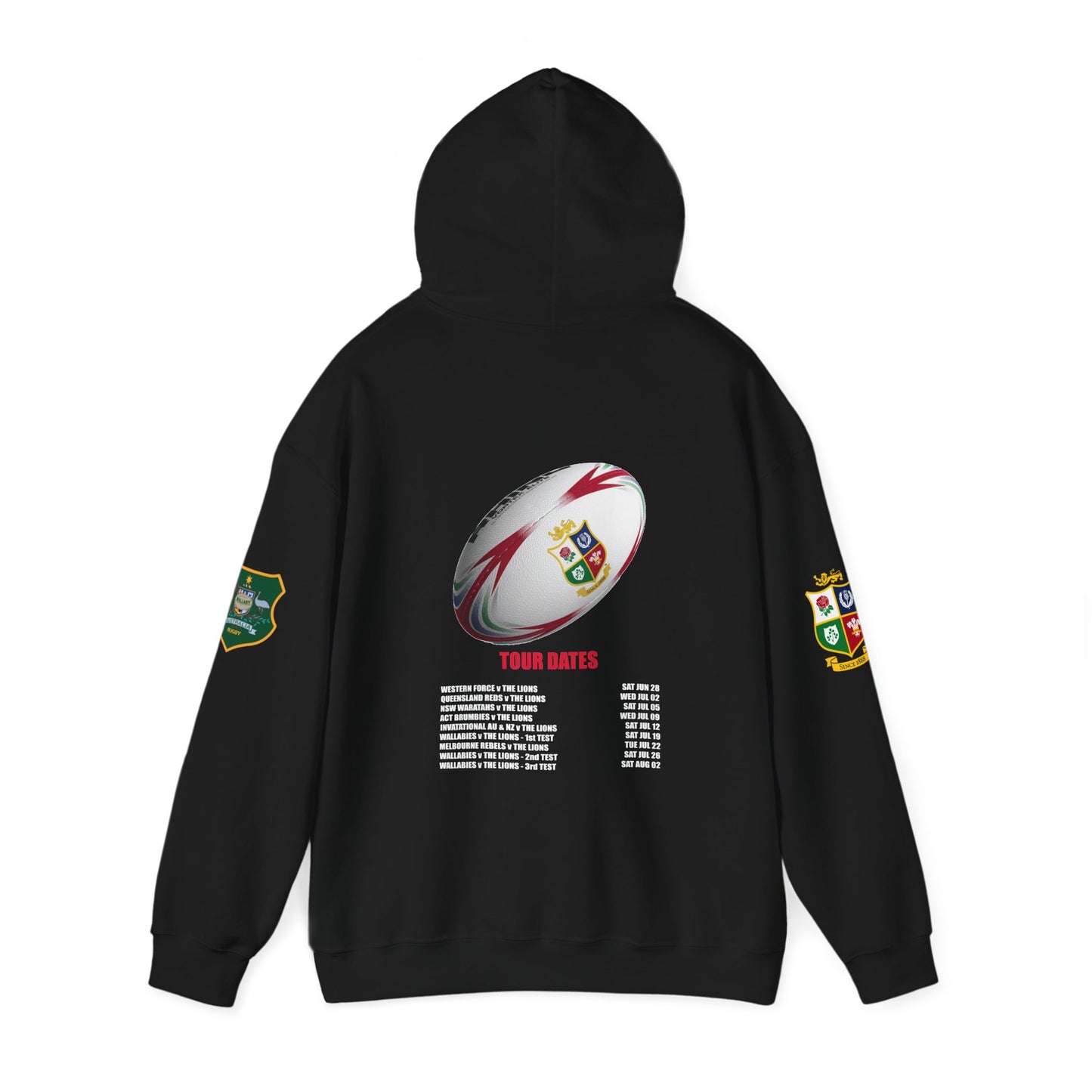 Lions Tour 2025 Rugby Legends Unisex Hooded Sweatshirt - Heavy Blend, Perfect for Sports Fans - Lion & Roo Design 2 (UK distributor)