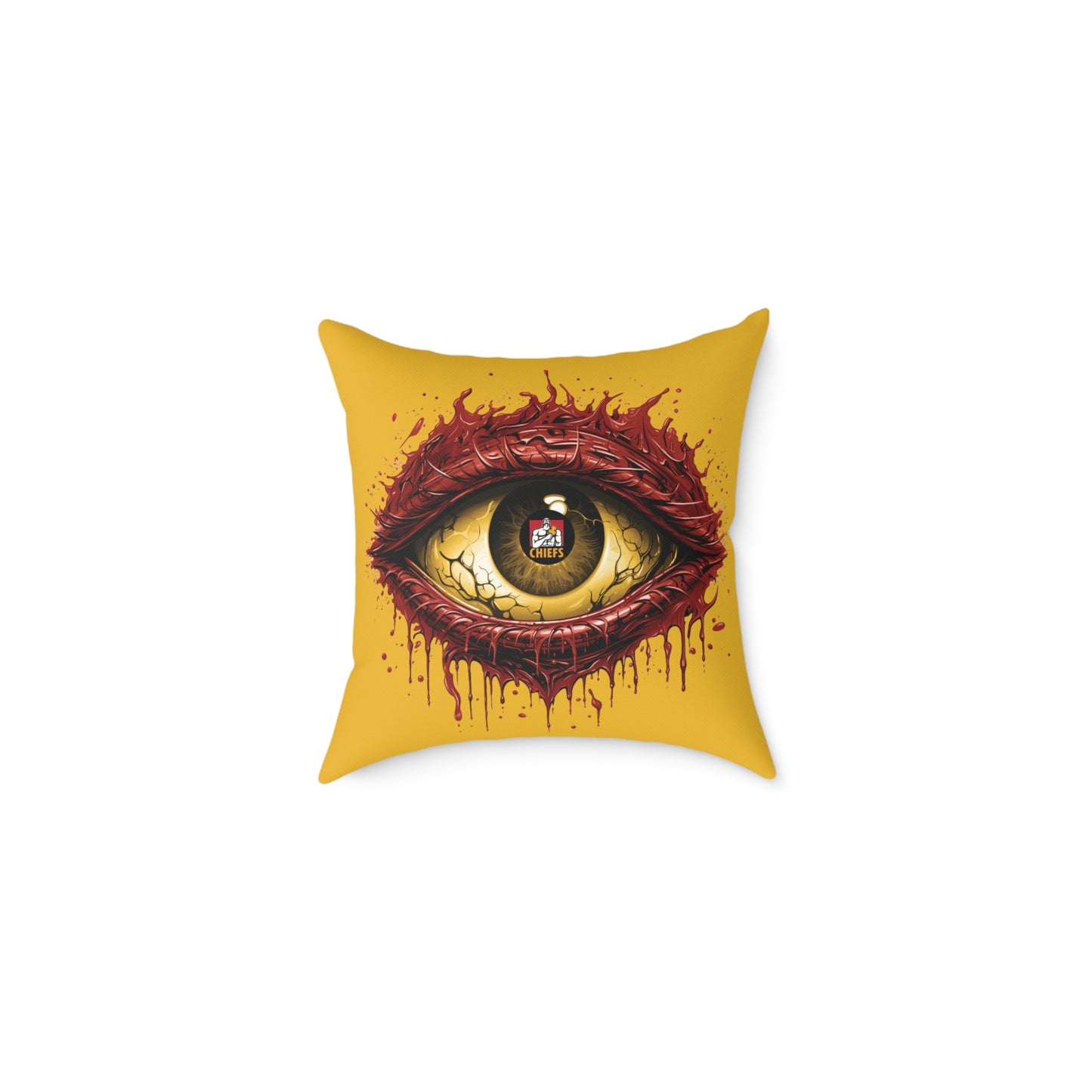 Square Poly Canvas Pillow - yellow