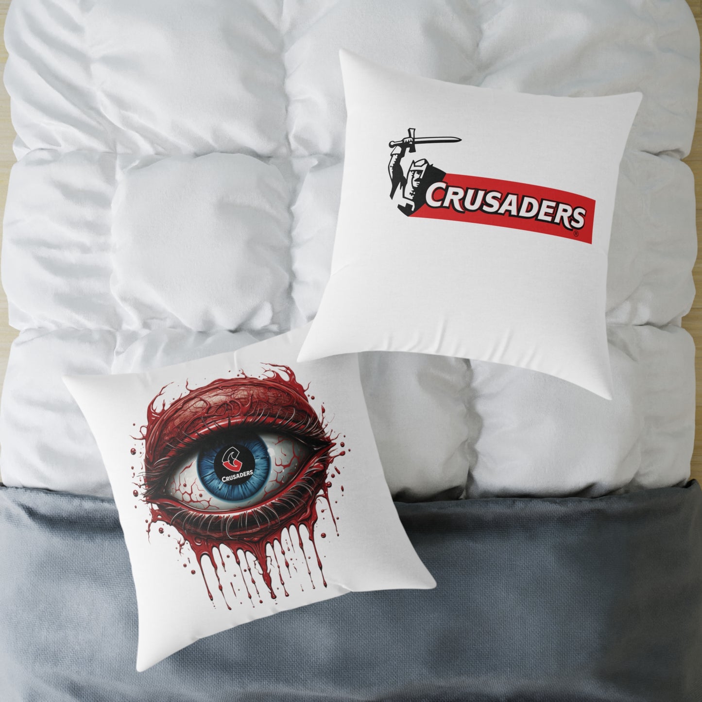 Square Poly Canvas Pillow - white