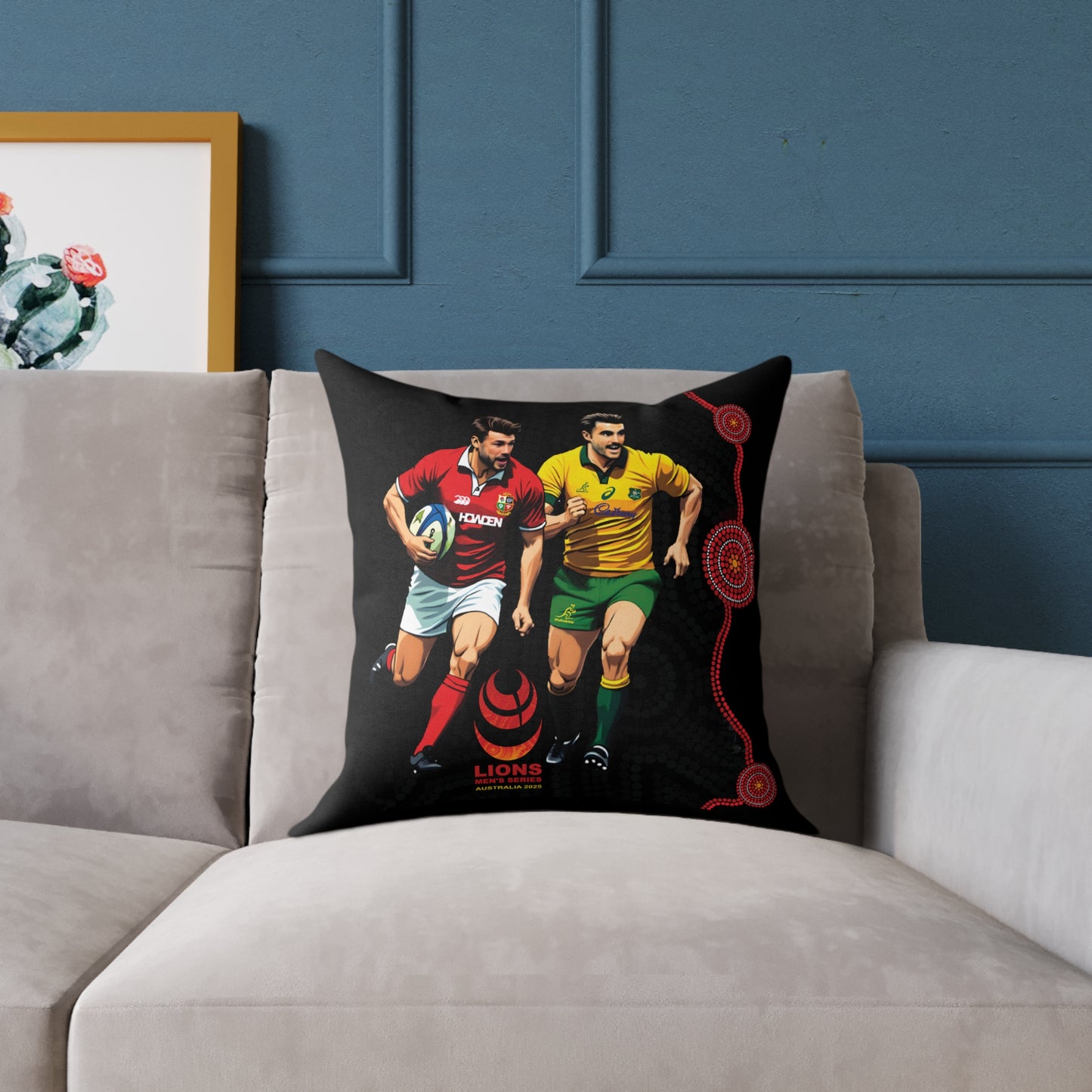 Lions Rugby Tour 2025 Collection - Square Poly Canvas Pillow