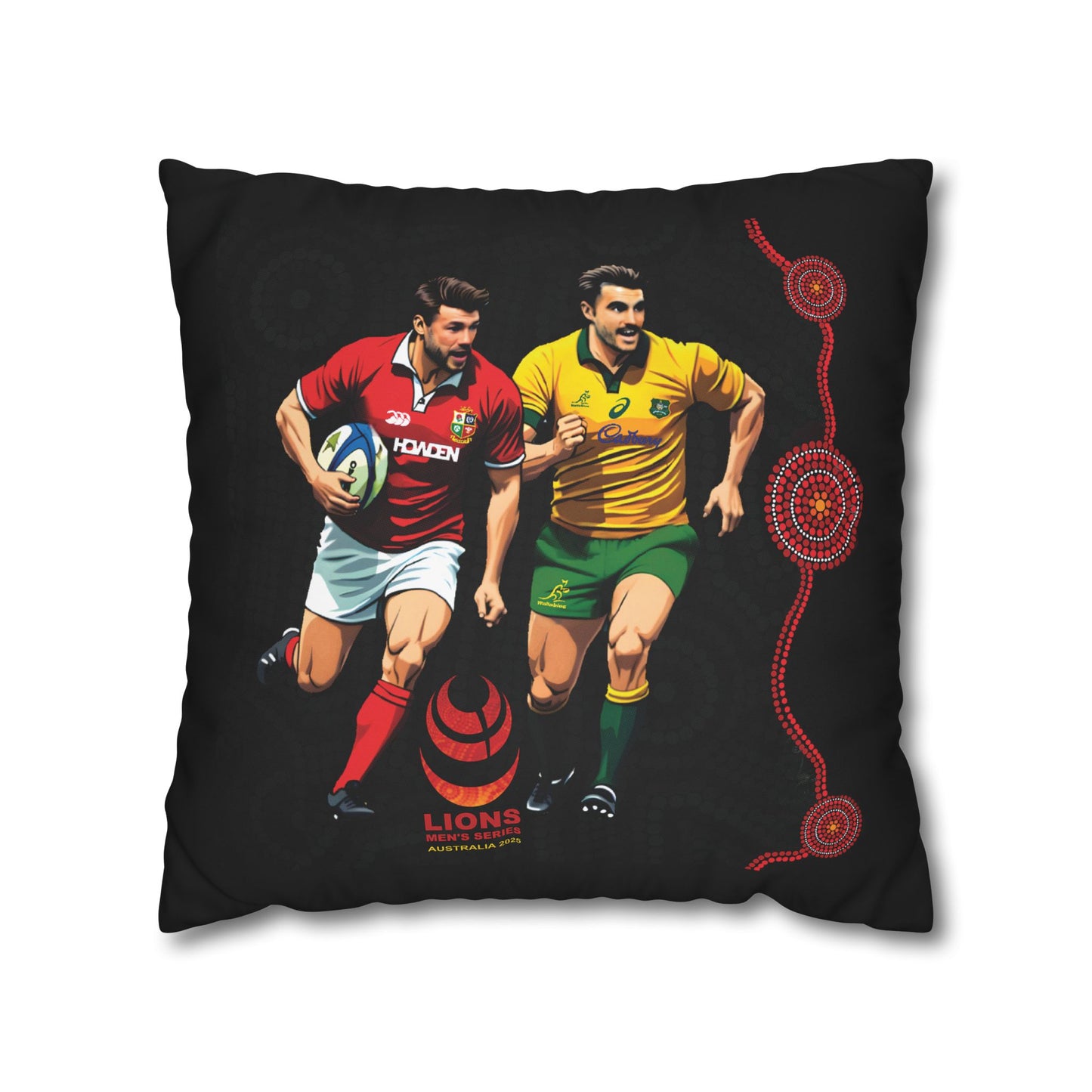 Lions Rugby Tour 2025 Collection - Square Poly Canvas Pillowcase