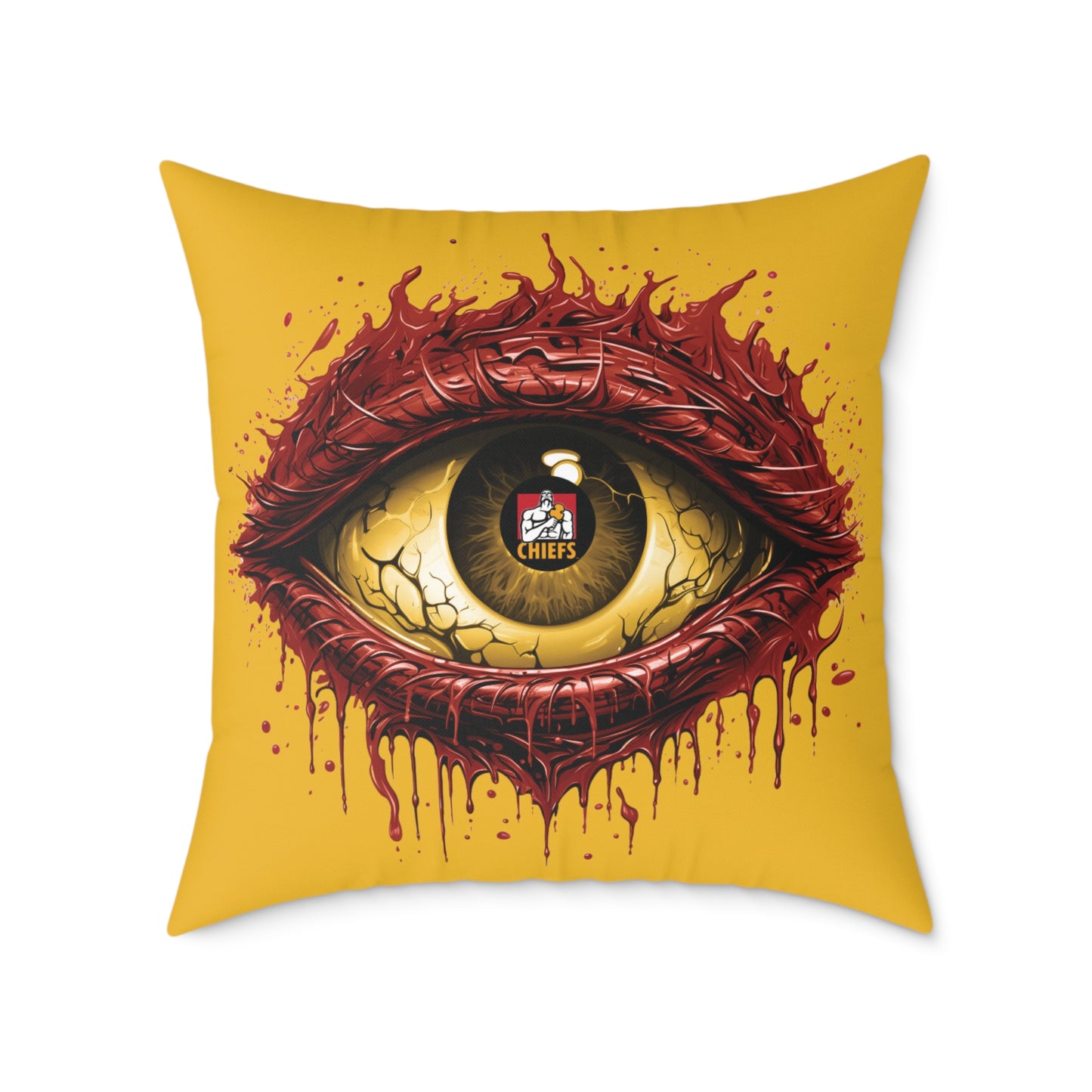 Square Poly Canvas Pillow - yellow