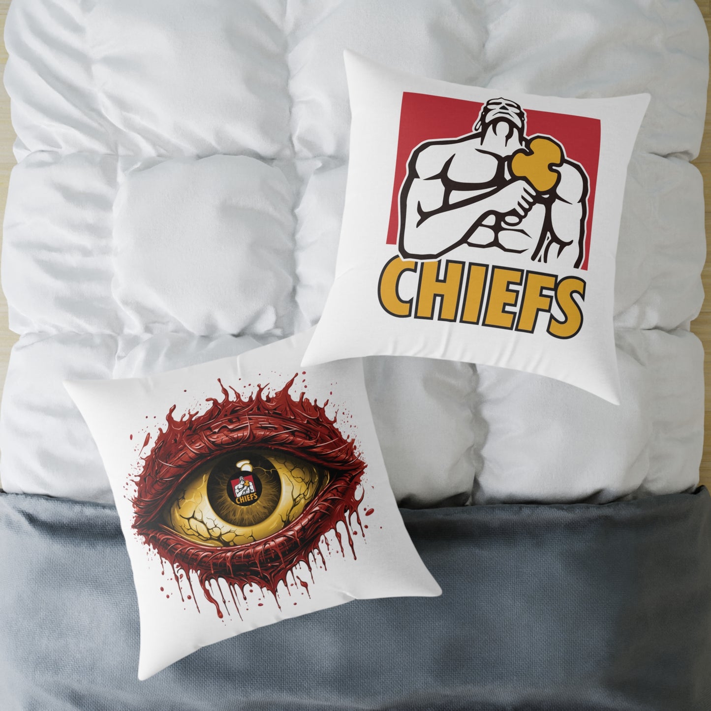 Square Poly Canvas Pillow - white