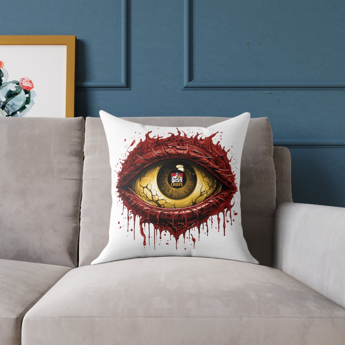 Square Poly Canvas Pillow - white