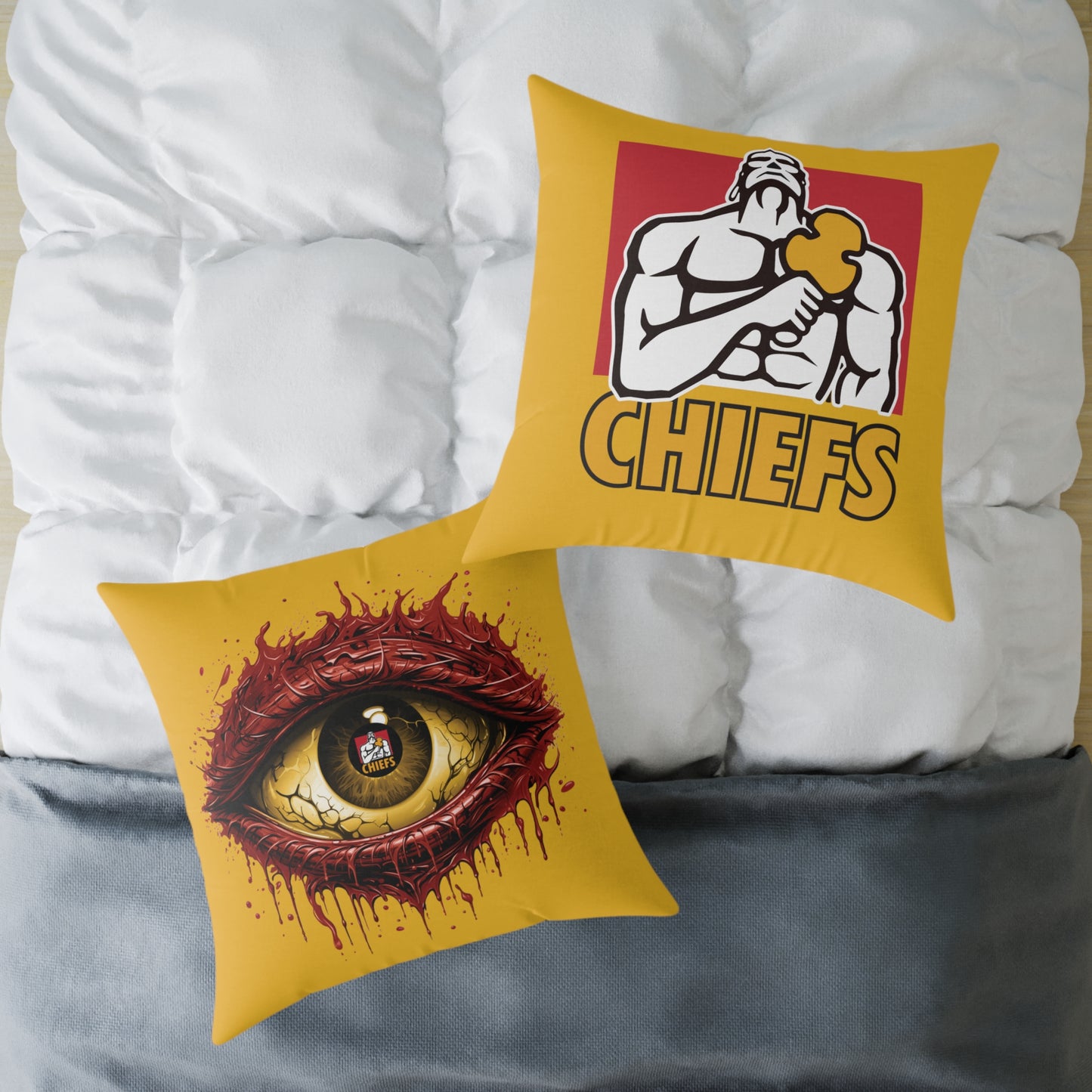 Square Poly Canvas Pillow - yellow