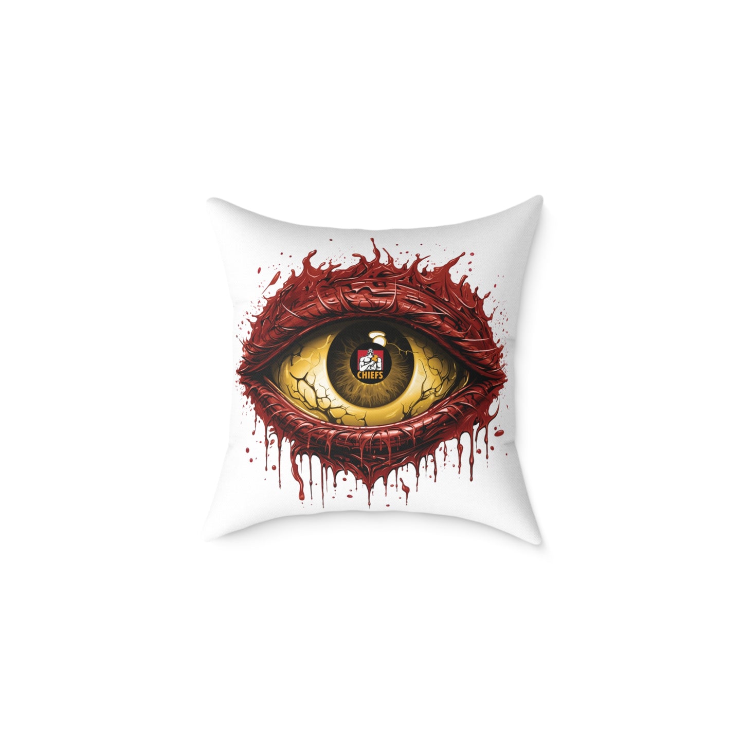 Square Poly Canvas Pillow - white