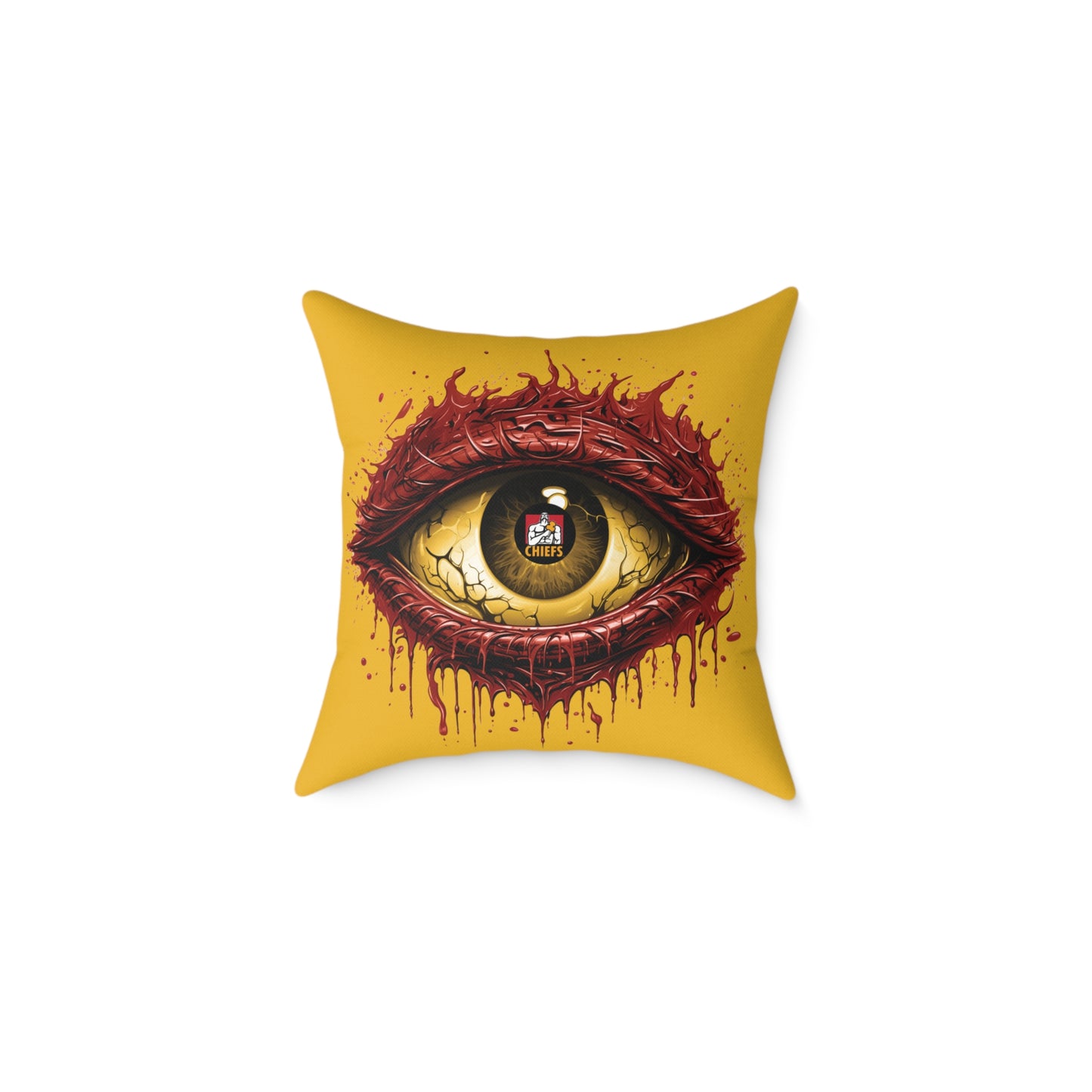 Square Poly Canvas Pillow - yellow