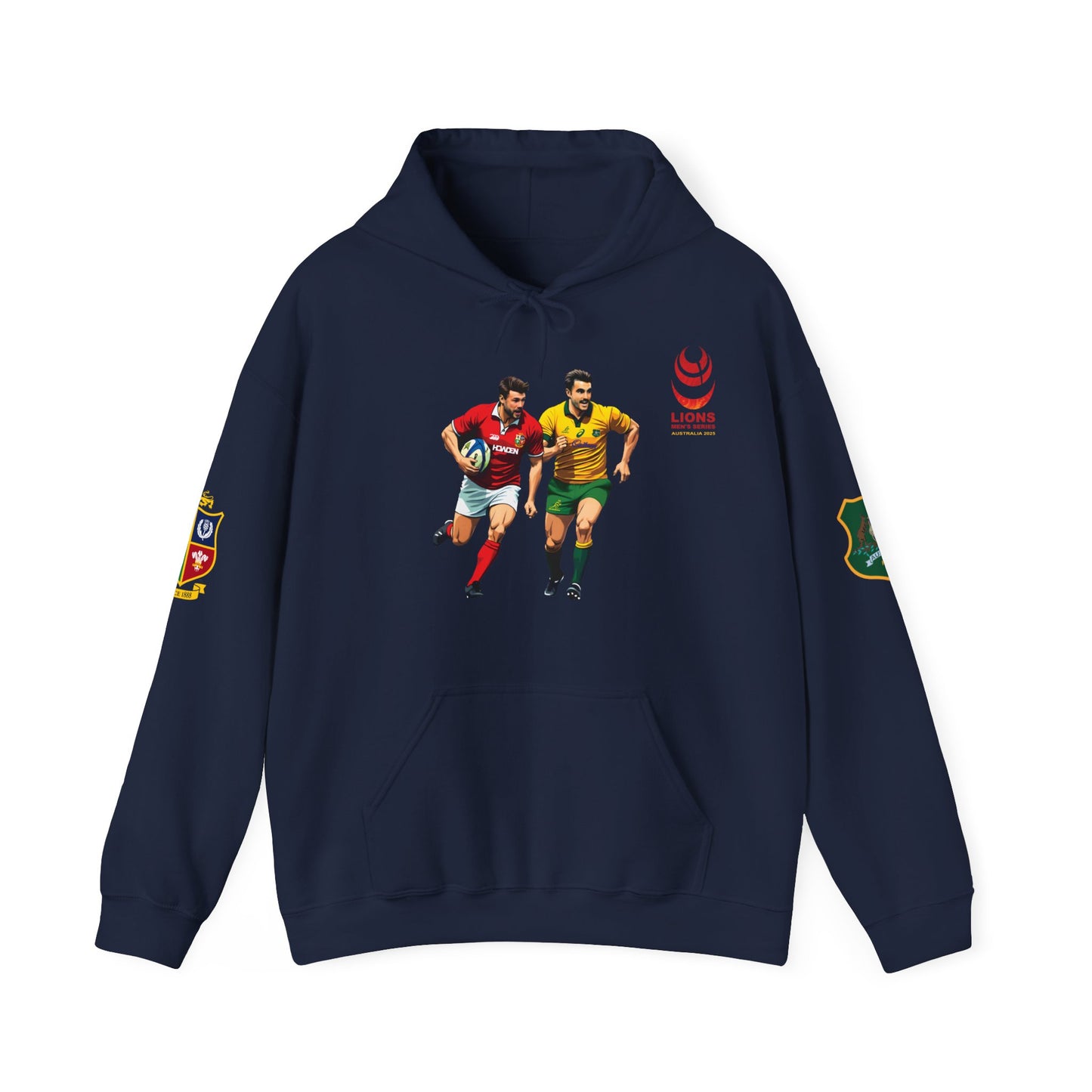 Sports-Inspired Unisex Heavy Blend™ Hooded Sweatshirt - 2025 Lions in Australia Rugby Tour Design