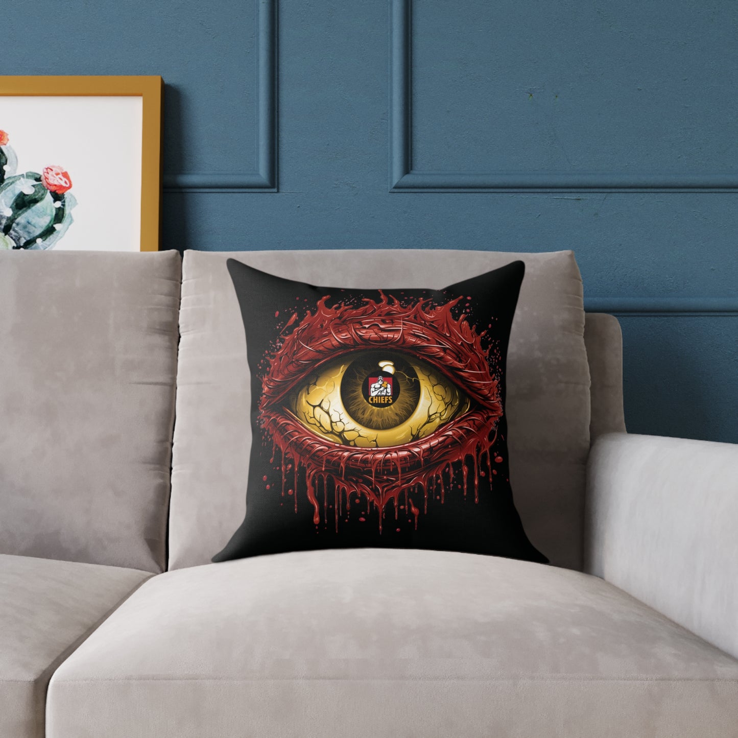 Square Poly Canvas Pillow - black