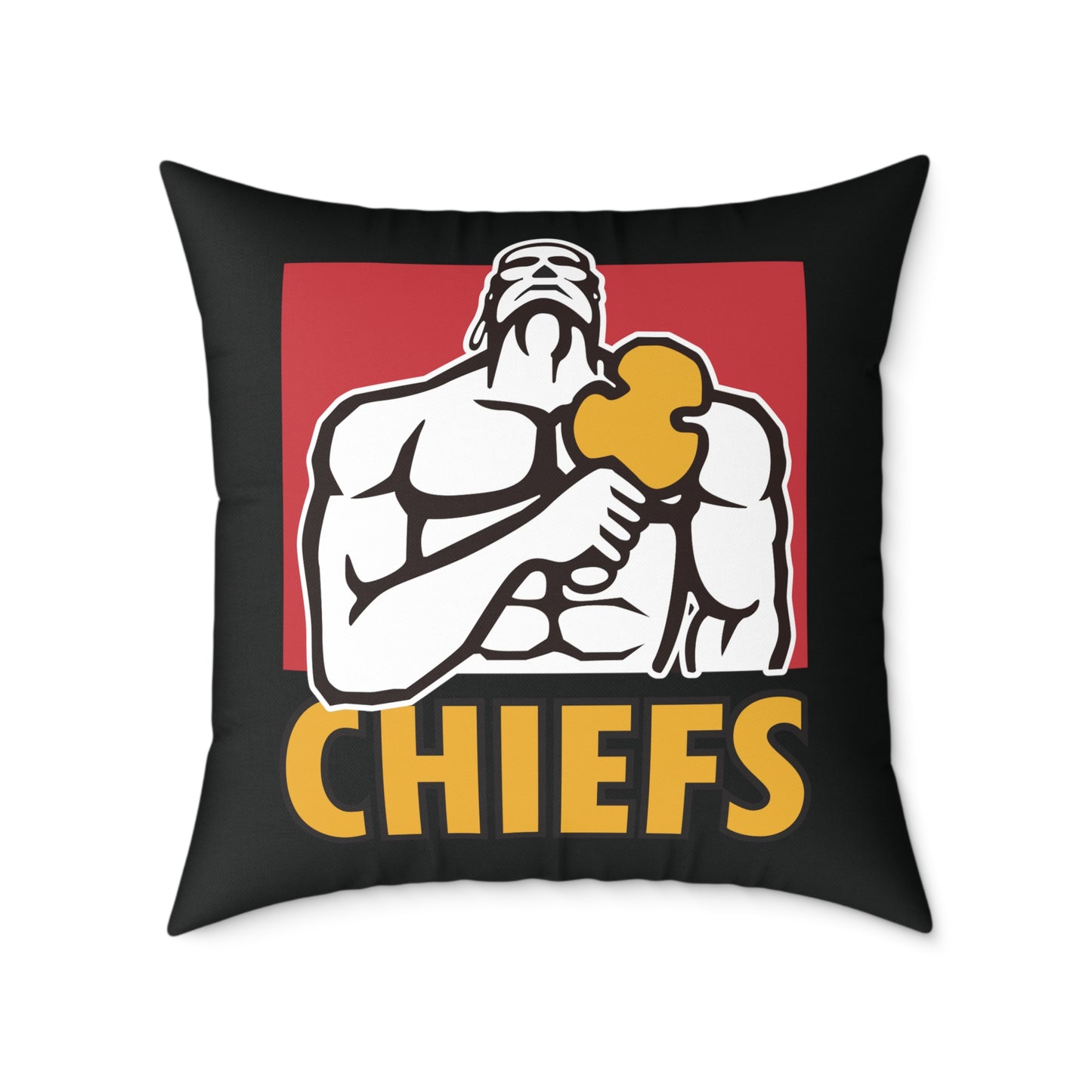 Square Poly Canvas Pillow - black
