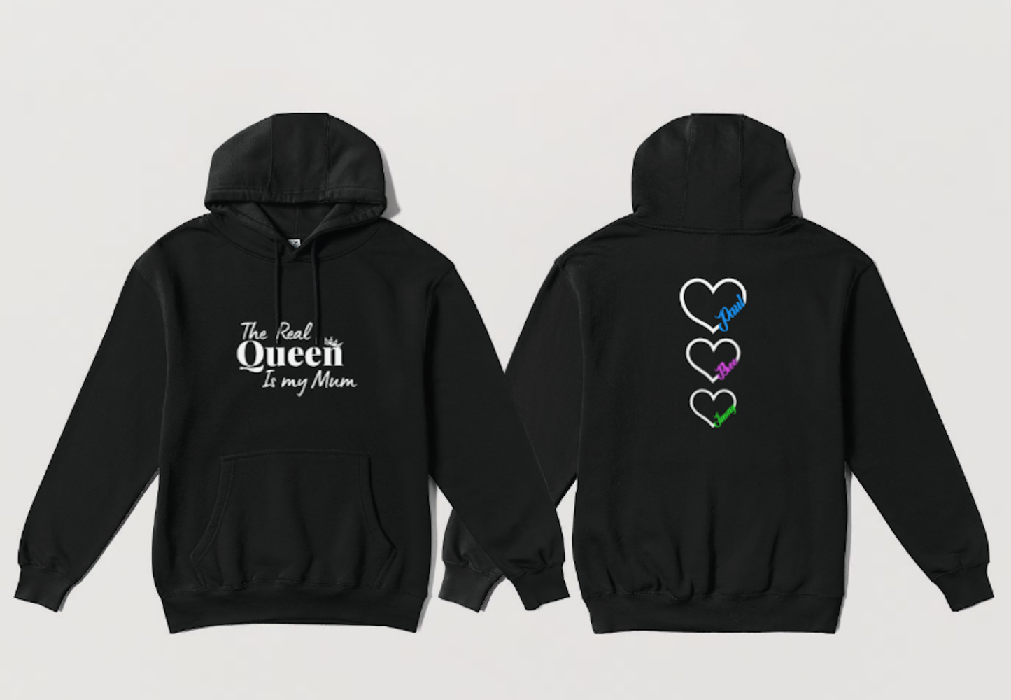 Mothers Day Hearts on Back - Unisex Heavy Blend™ Hooded Sweatshirt (Made in-house)