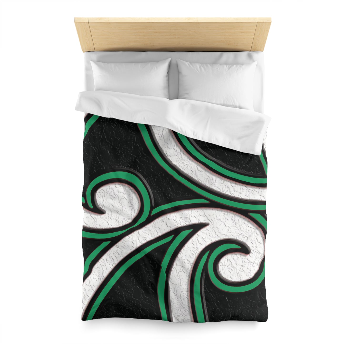 Maori Jade Koru Inspired Microfiber Duvet Cover