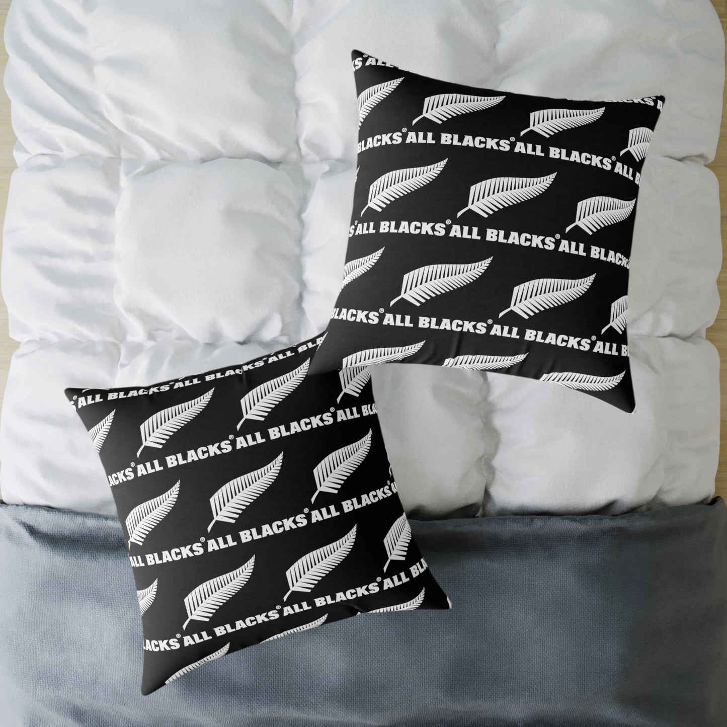 All Blacks Black Square Poly Canvas Pillow