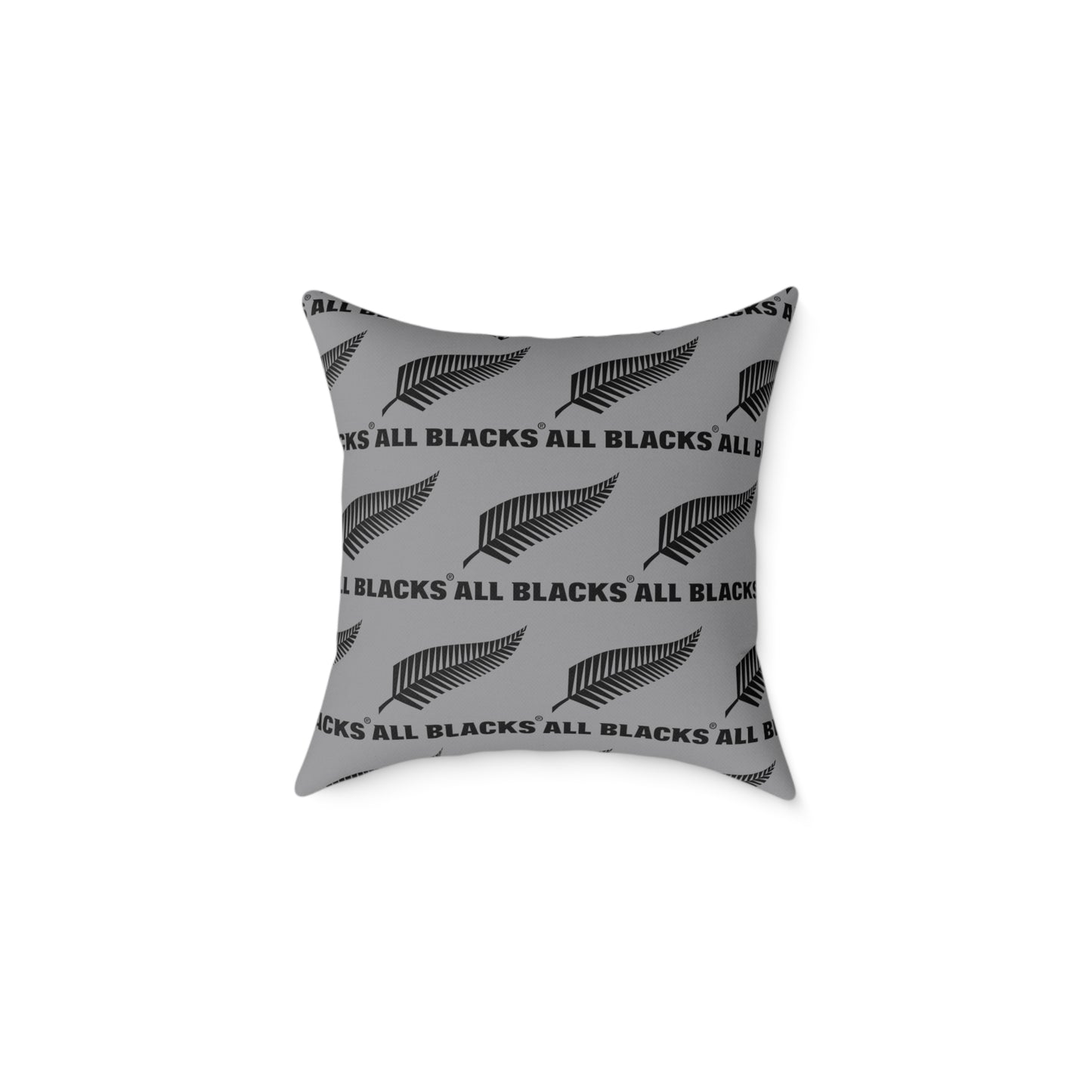 All Blacks Grey Square Poly Canvas Pillow