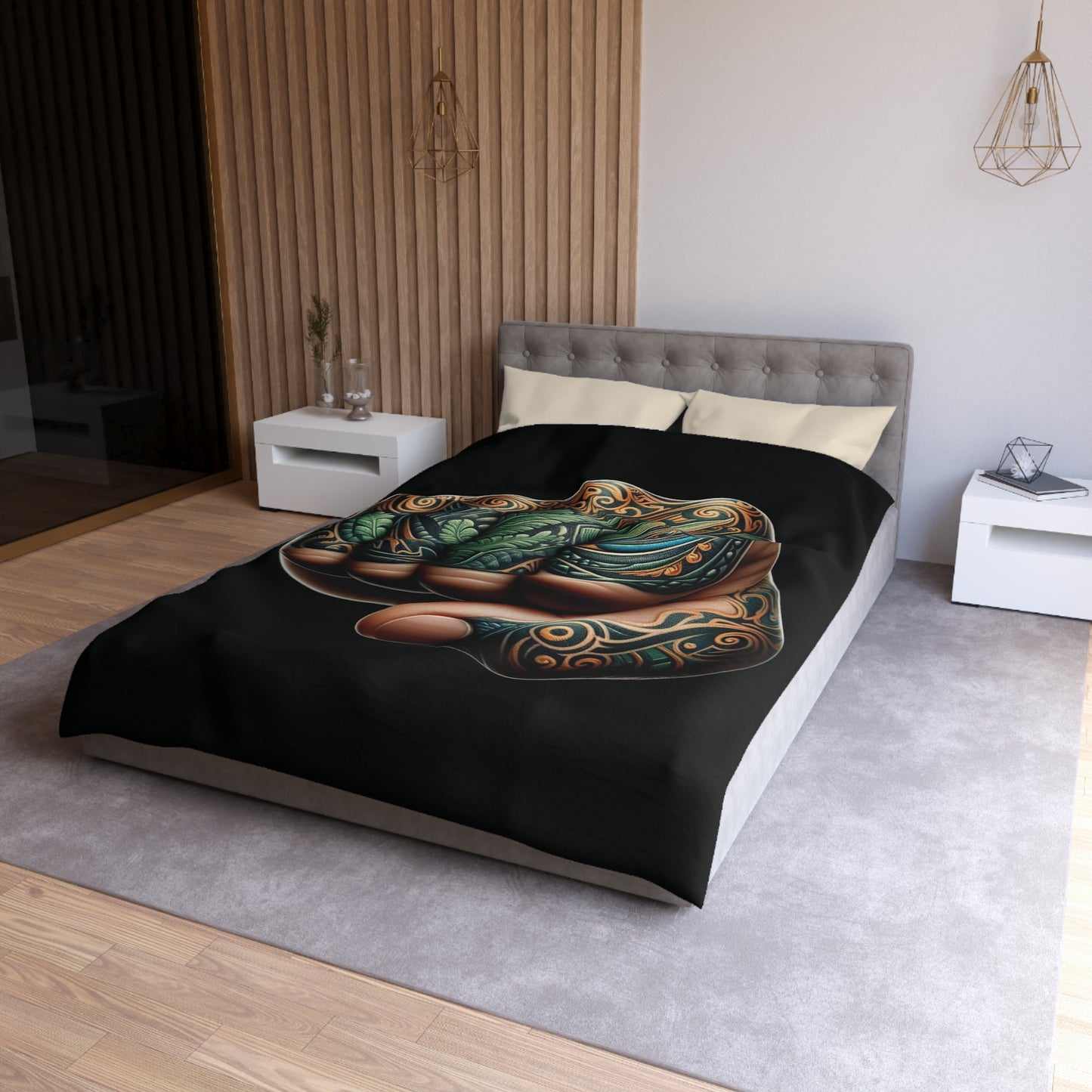 Maori Fist Microfiber Duvet Cover