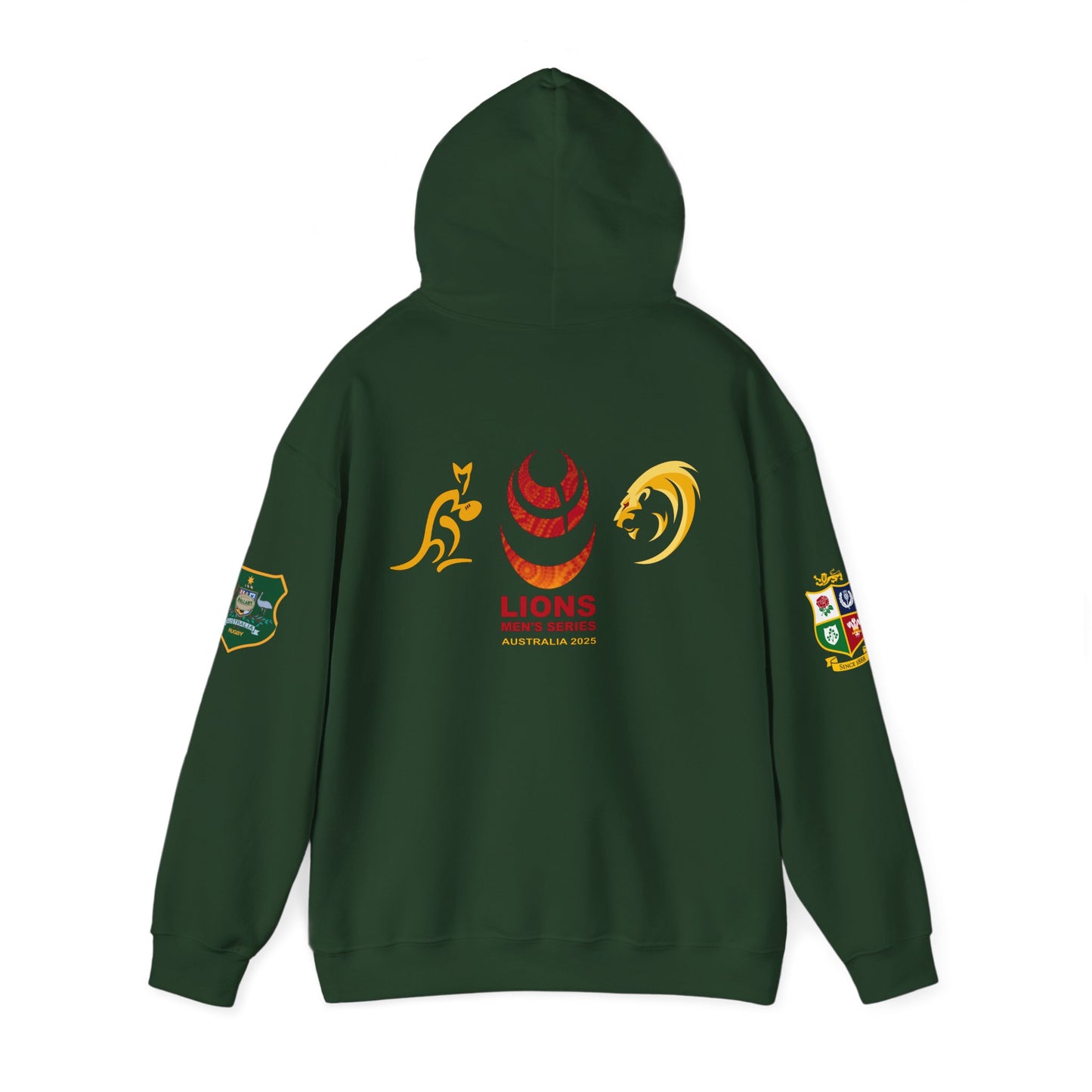 Sports-Inspired Unisex Heavy Blend™ Hooded Sweatshirt - 2025 Lions in Australia Rugby Tour Design