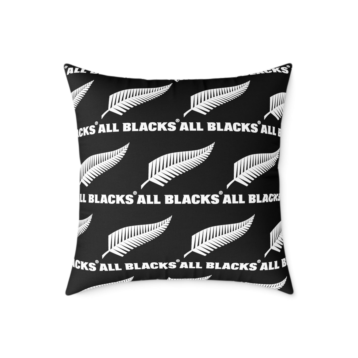 All Blacks Black Square Poly Canvas Pillow
