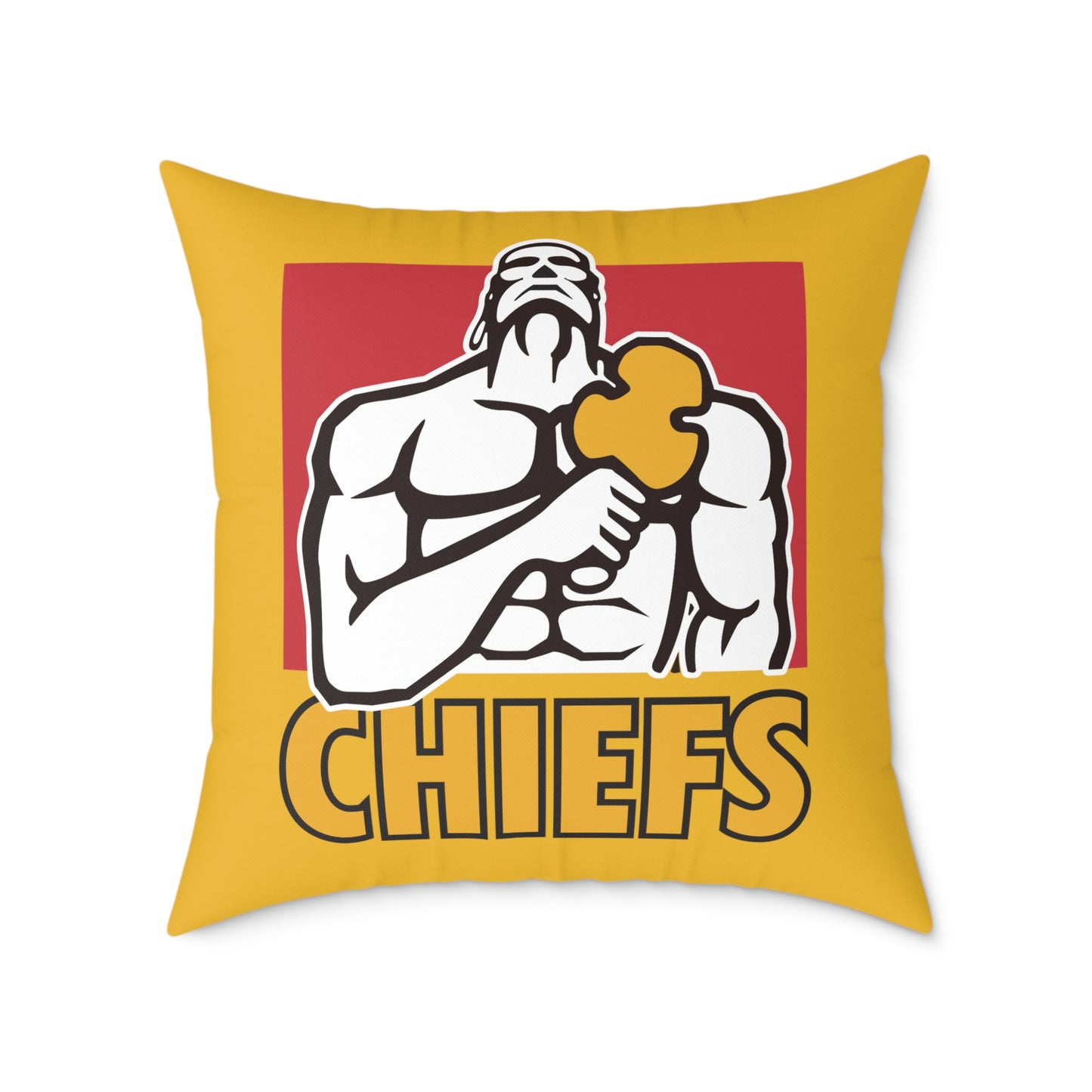 Square Poly Canvas Pillow - yellow